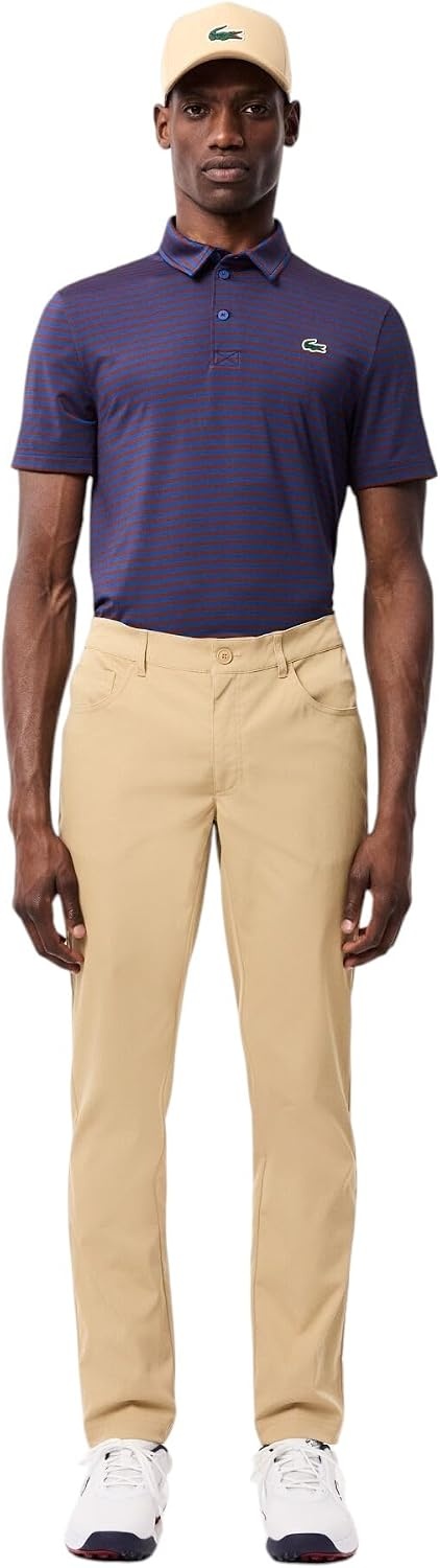 image:imageLacoste Mens Regular Fit UV Protect Collar Logo Golf Polo ShirtGlobeExpresso Striped