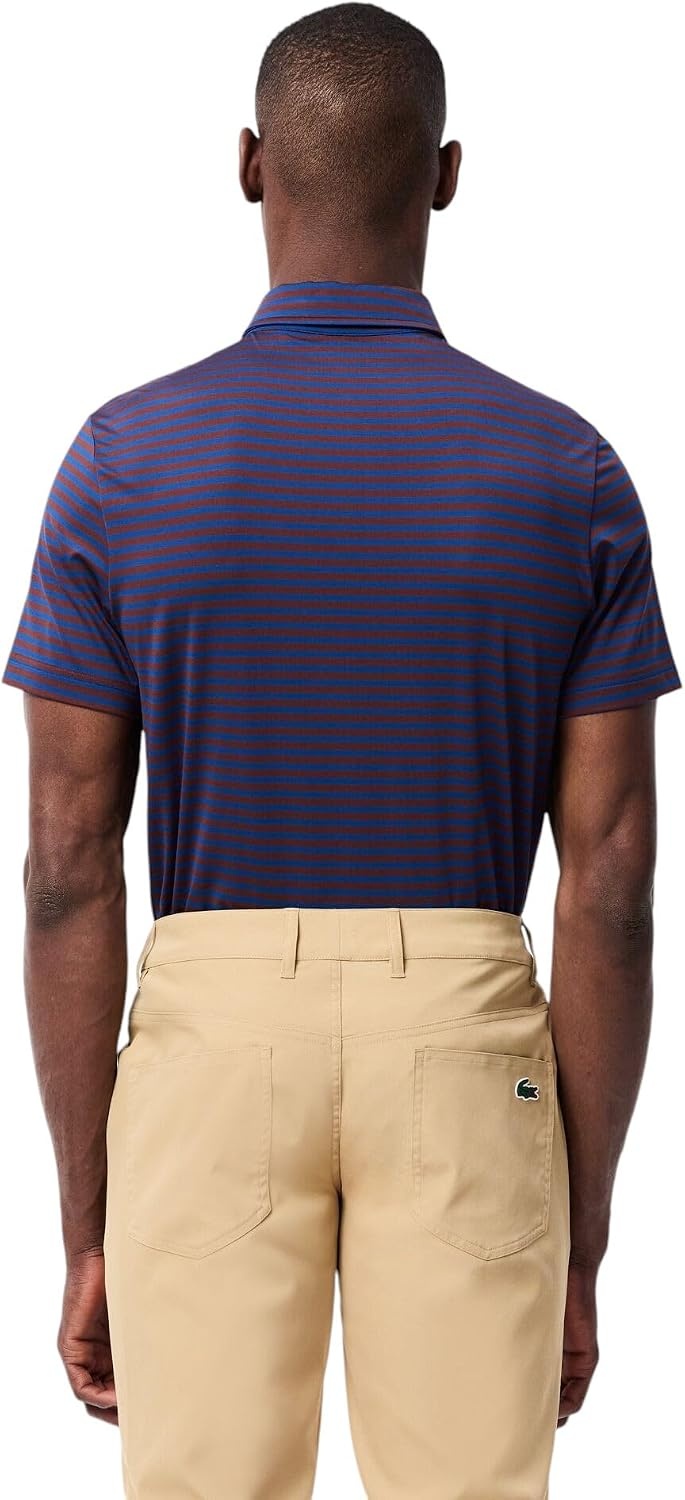 image:imageLacoste Mens Regular Fit UV Protect Collar Logo Golf Polo ShirtGlobeExpresso Striped
