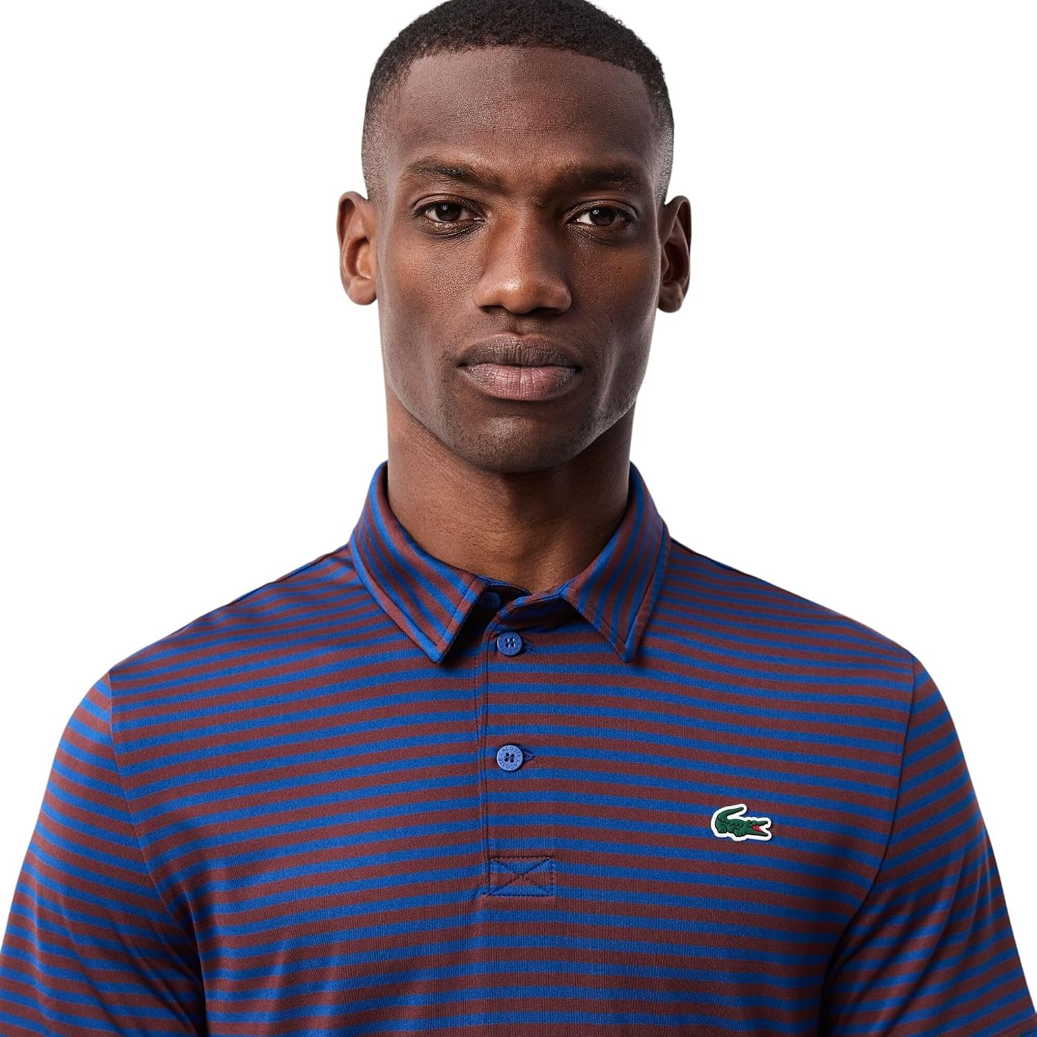 image:imageLacoste Mens Regular Fit UV Protect Collar Logo Golf Polo ShirtGlobeExpresso Striped