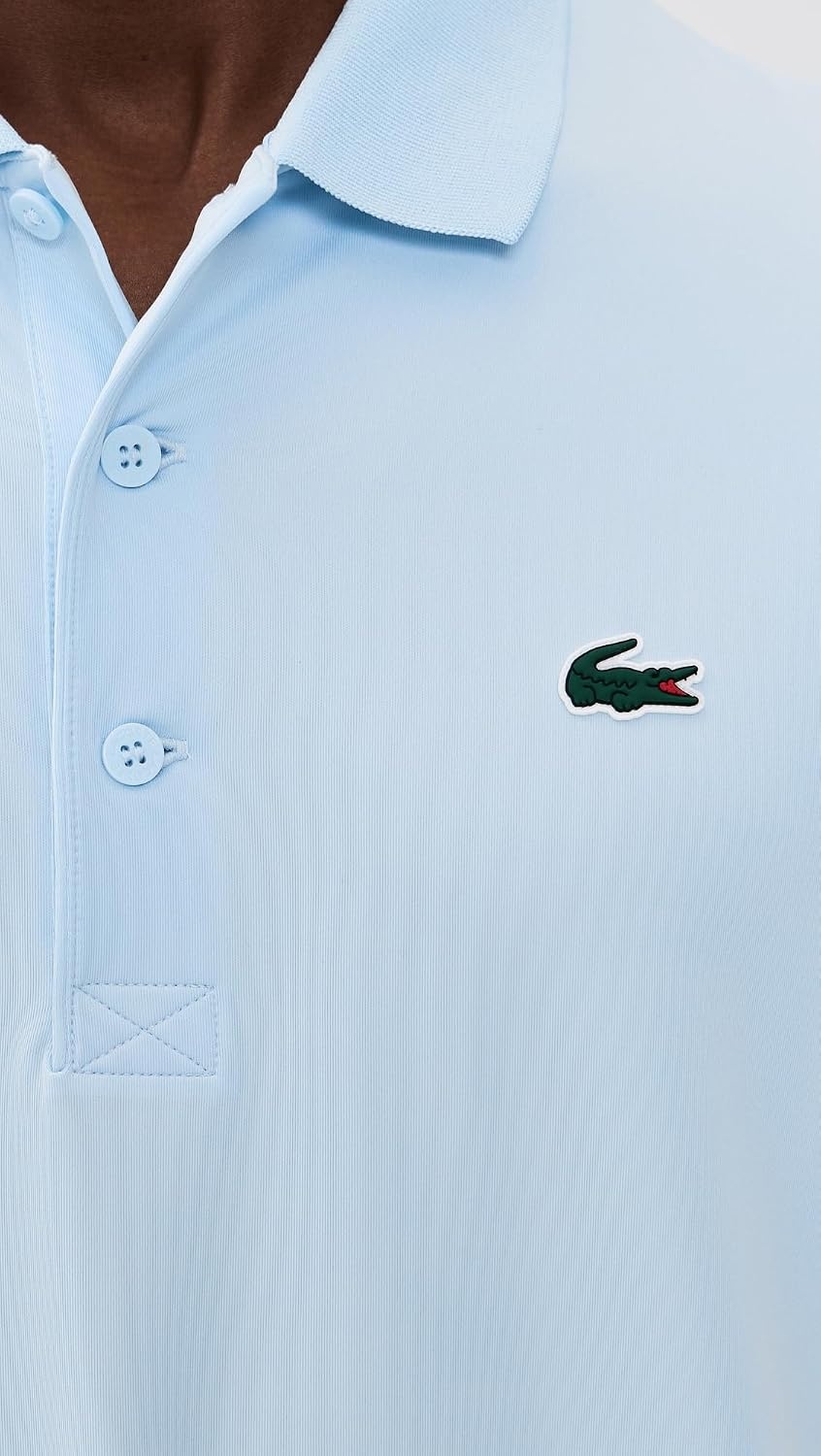 image:imageLacoste Mens Regular Fit UV Protect Collar Logo Golf Polo ShirtLight Blue