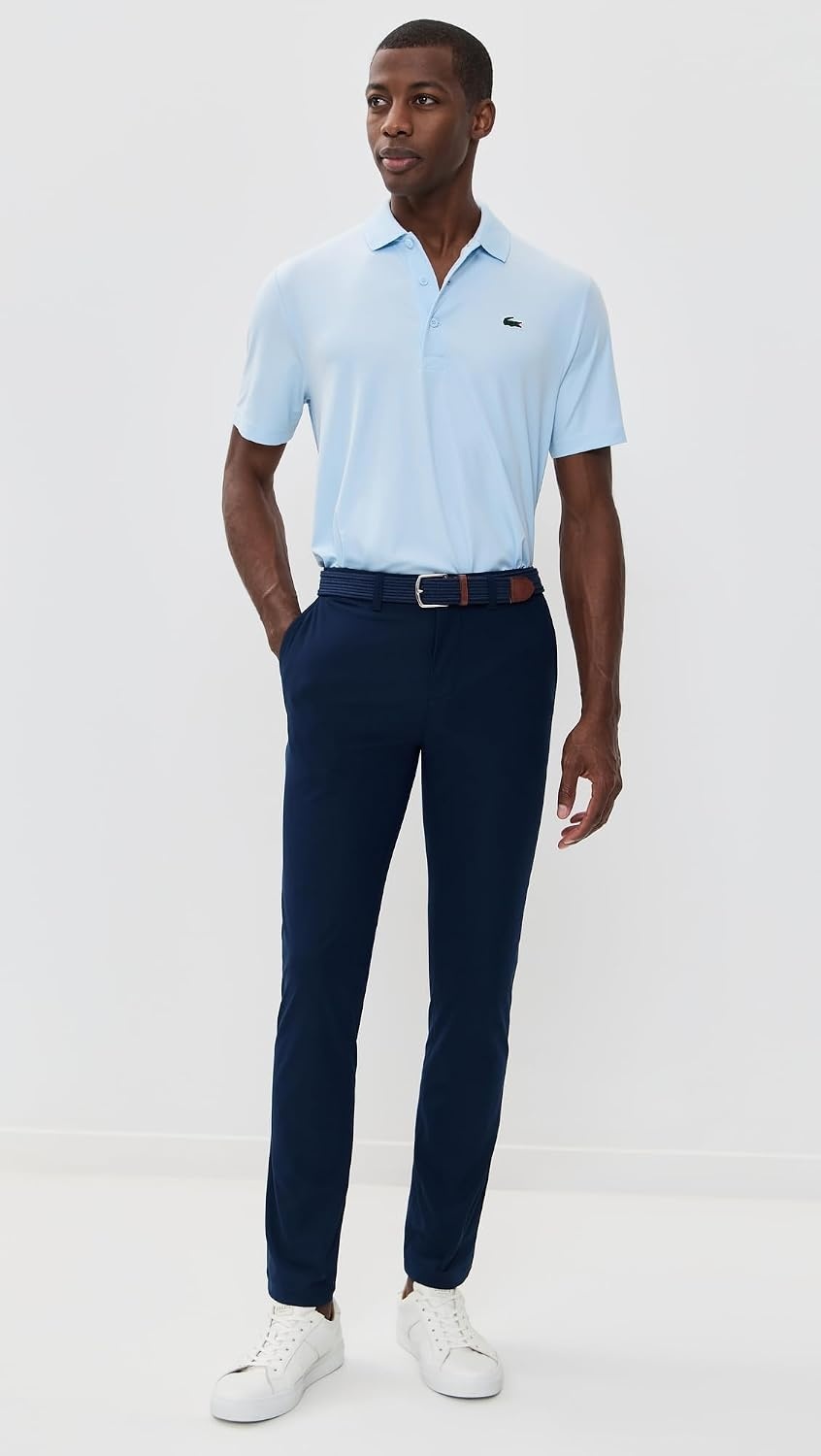 image:imageLacoste Mens Regular Fit UV Protect Collar Logo Golf Polo ShirtLight Blue