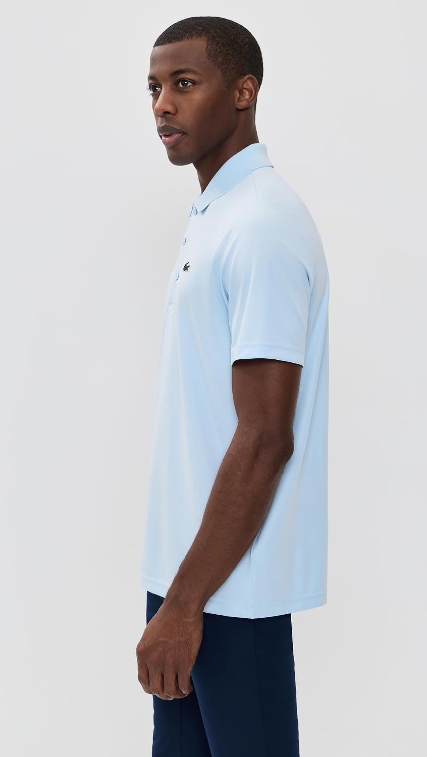image:imageLacoste Mens Regular Fit UV Protect Collar Logo Golf Polo ShirtLight Blue