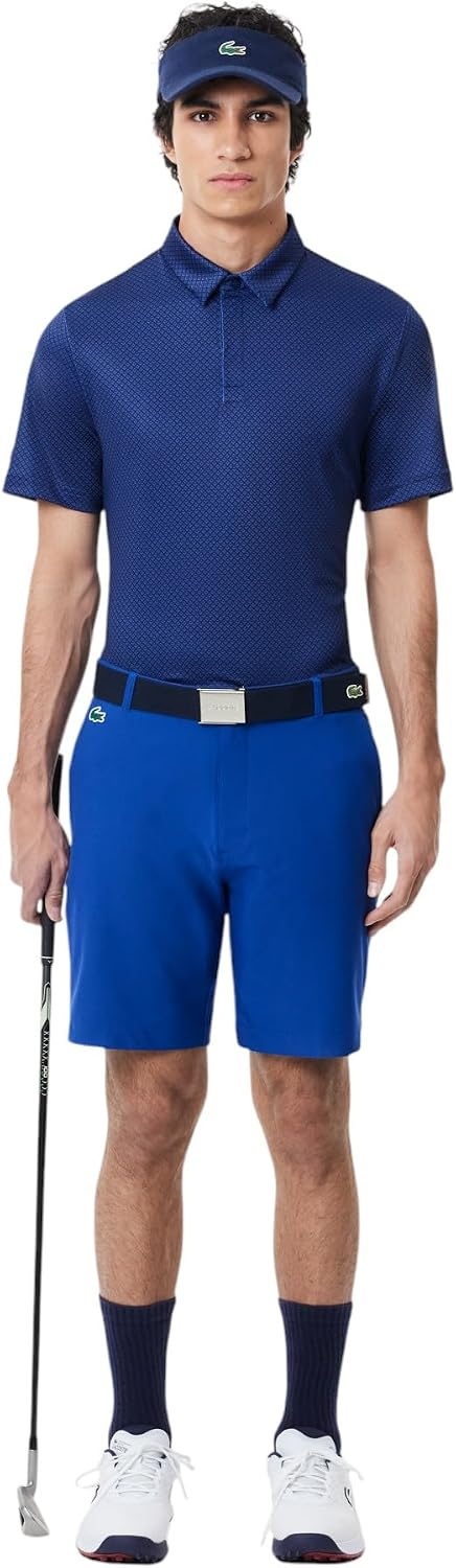 image:imageLacoste Mens Regular Fit UV Protect Collar Logo Golf Polo ShirtNavy BlueLadigueCaptain