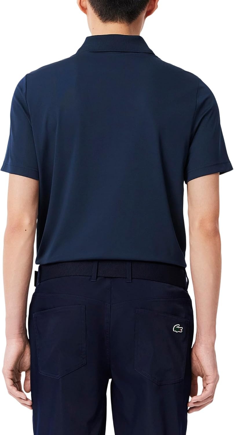 image:imageLacoste Mens Regular Fit UV Protect Collar Logo Golf Polo ShirtNew Navy Blue