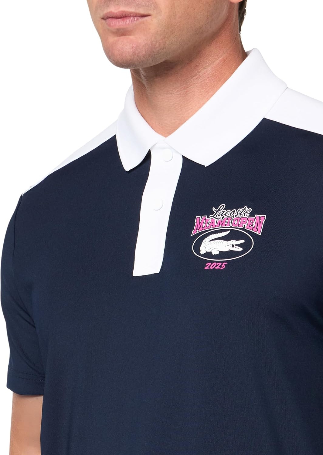 image:imageLacoste Mens Regular Fit UV Protect Collar Logo Golf Polo ShirtNew Navy BlueWhite