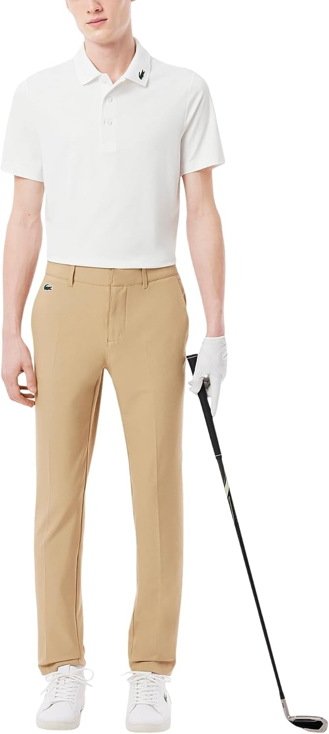 image:imageLacoste Mens Regular Fit UV Protect Collar Logo Golf Polo ShirtWhite