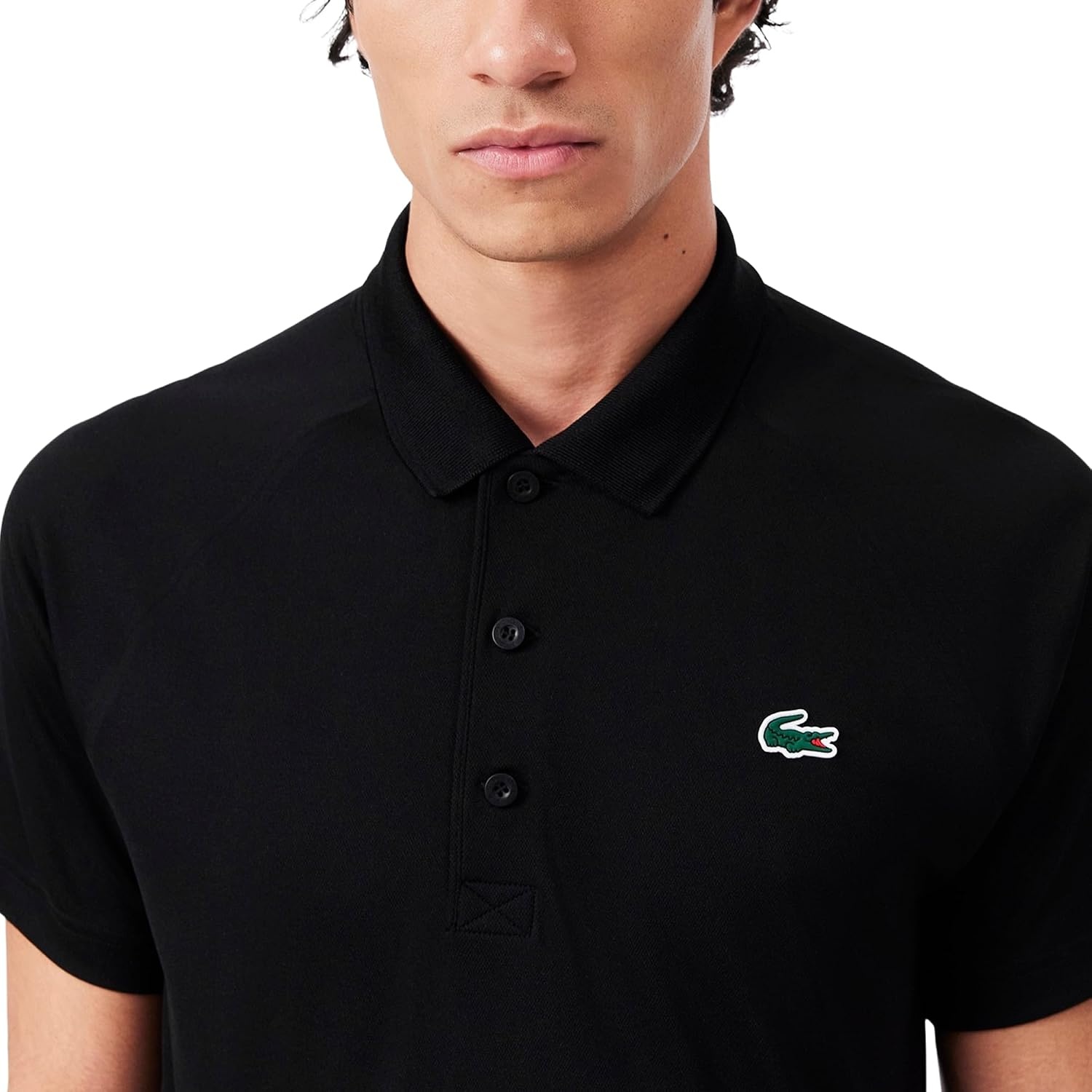 image:imageLacoste Mens Regular Fit UV Protect Golf Polo ShirtBlack