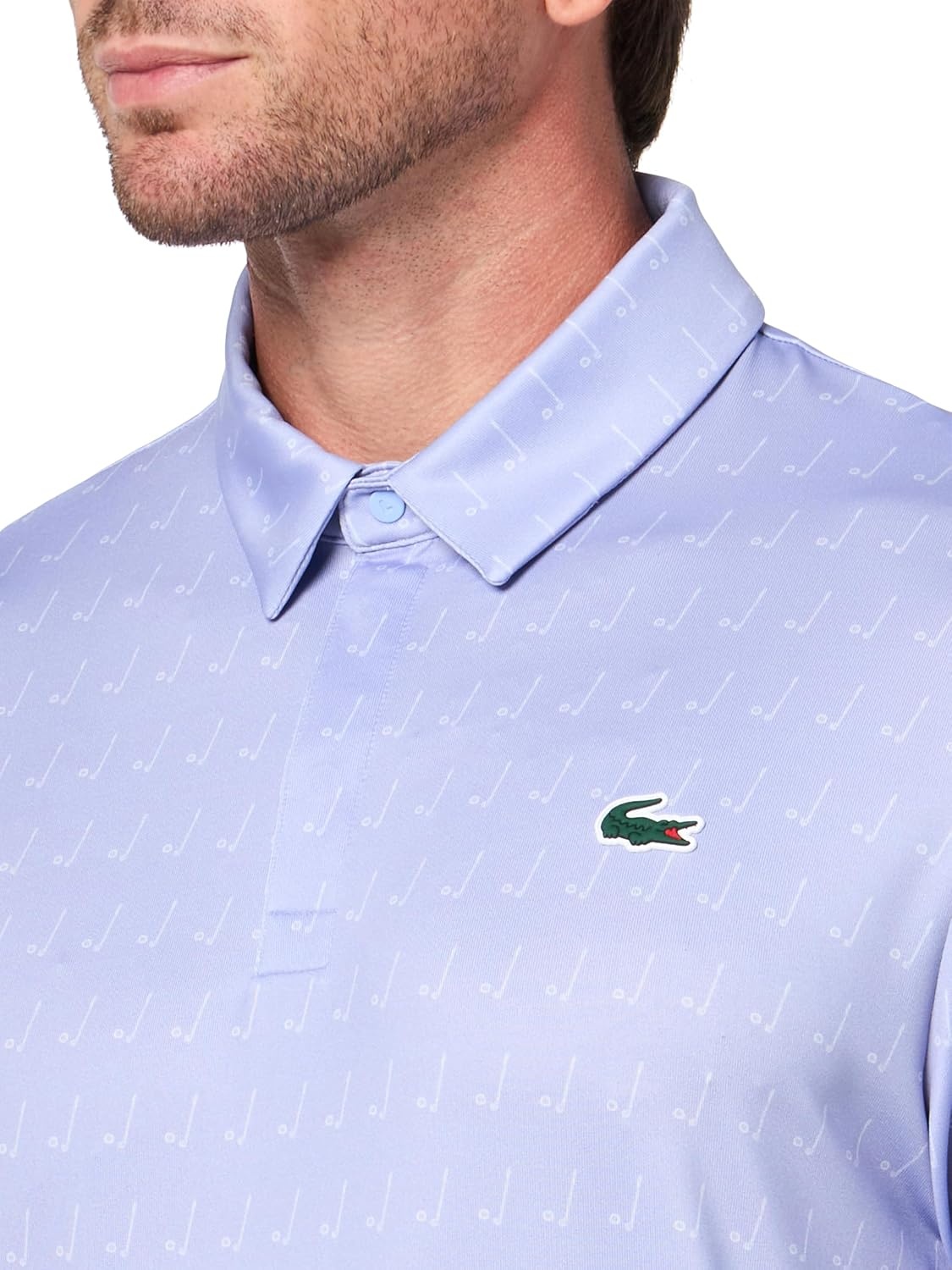 image:imageLacoste Mens Regular Fit UV Protect Golf Polo ShirtDelphiniumWhite