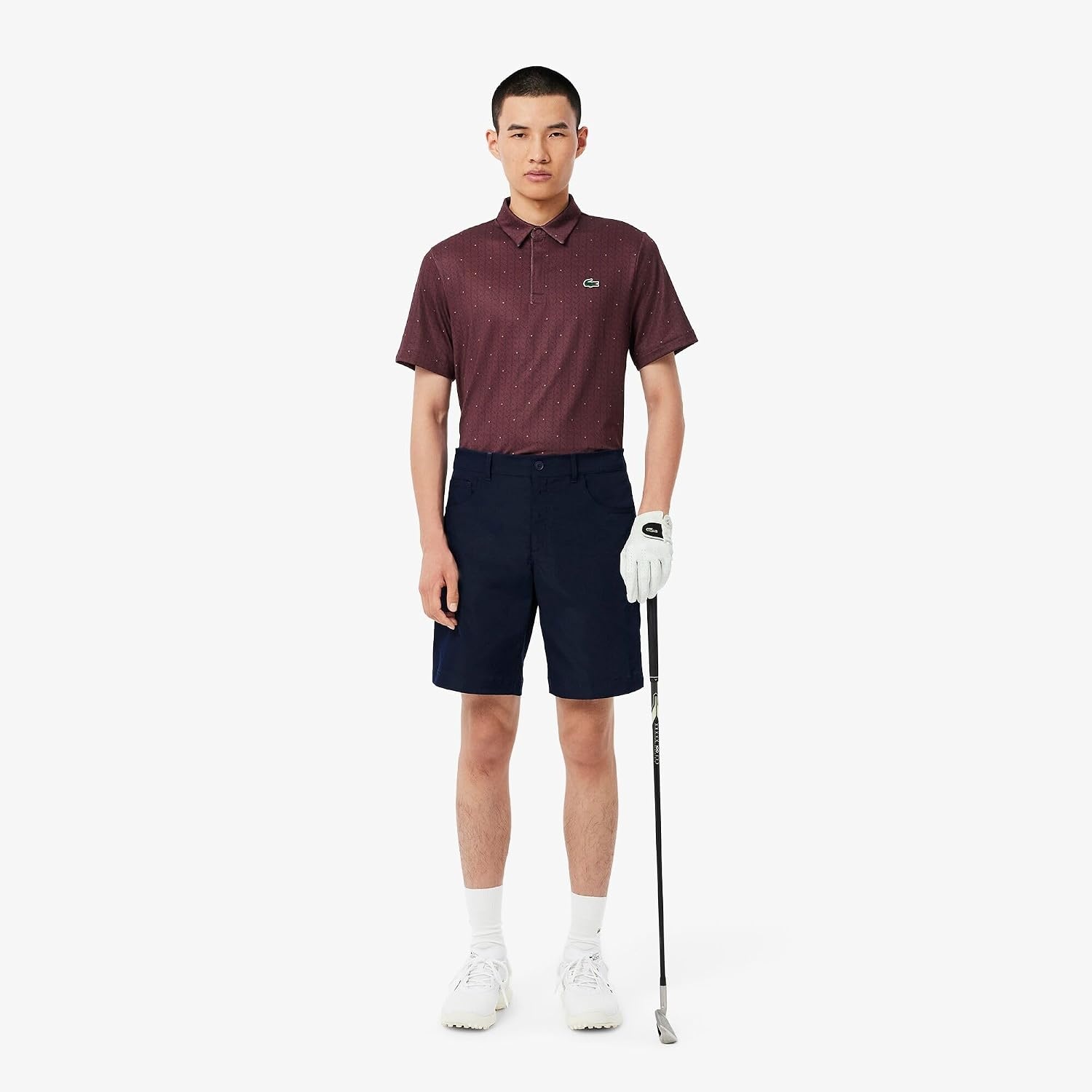 image:imageLacoste Mens Regular Fit UV Protect Golf Polo ShirtExpressoNavy Blue