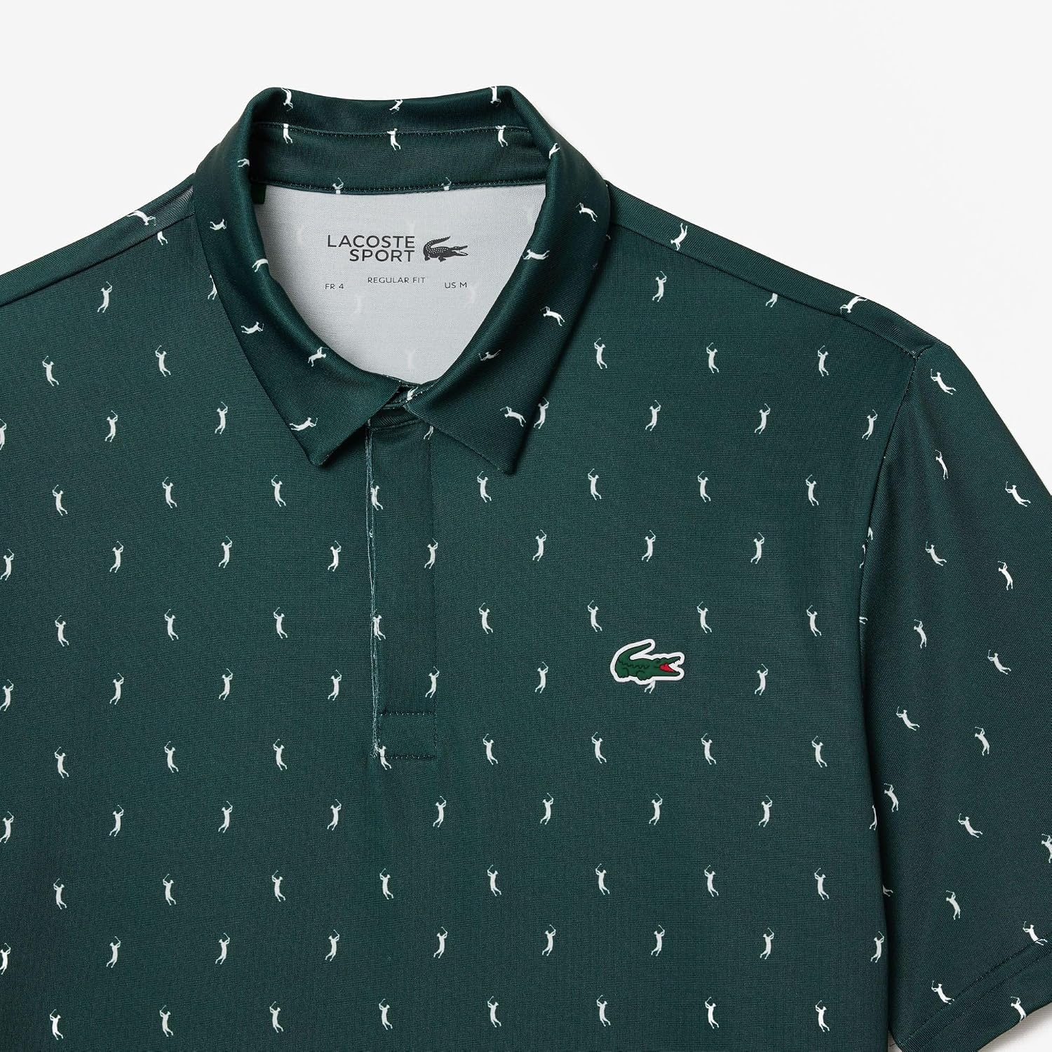 image:imageLacoste Mens Regular Fit UV Protect Golf Polo ShirtForest GreenFlour