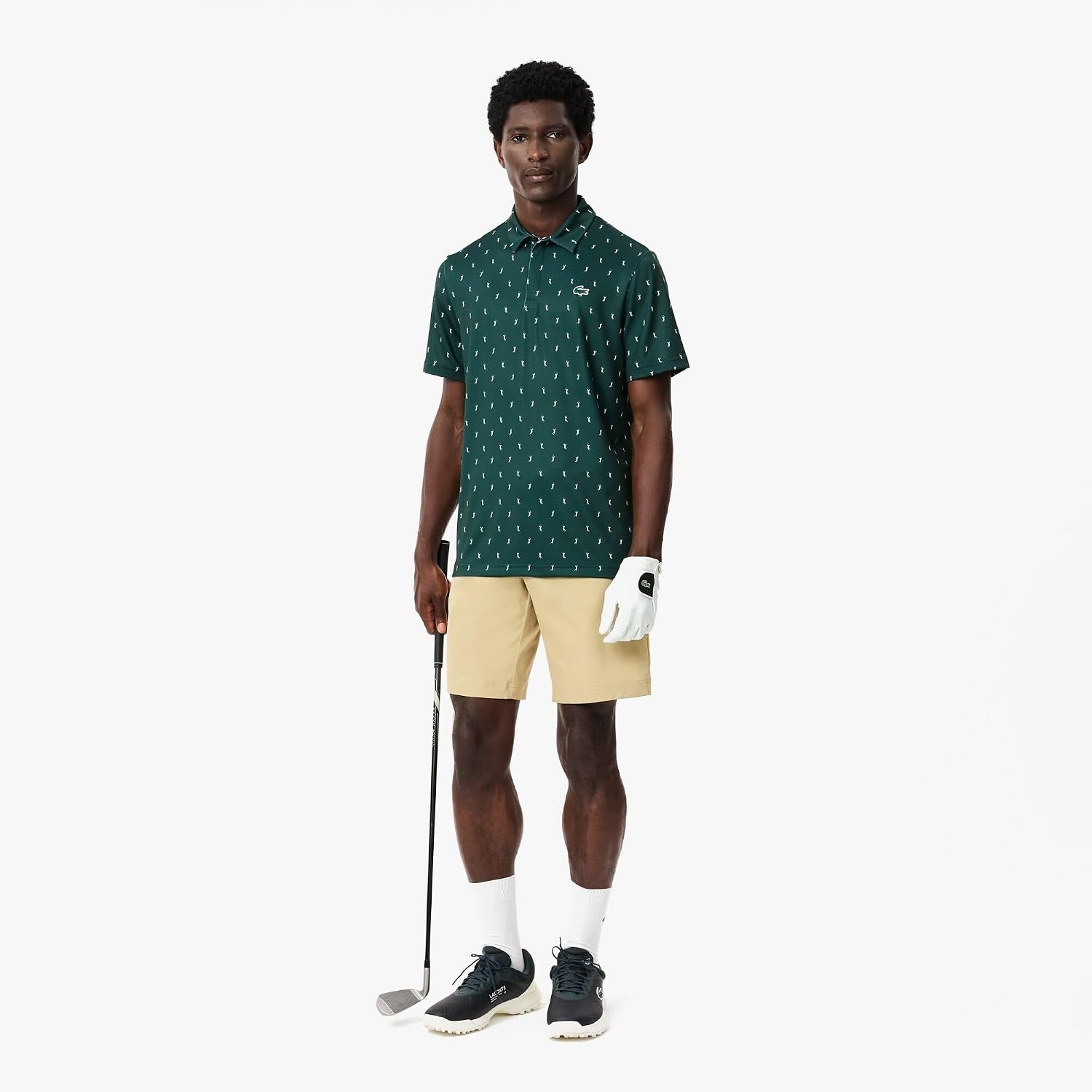 image:imageLacoste Mens Regular Fit UV Protect Golf Polo ShirtForest GreenFlour