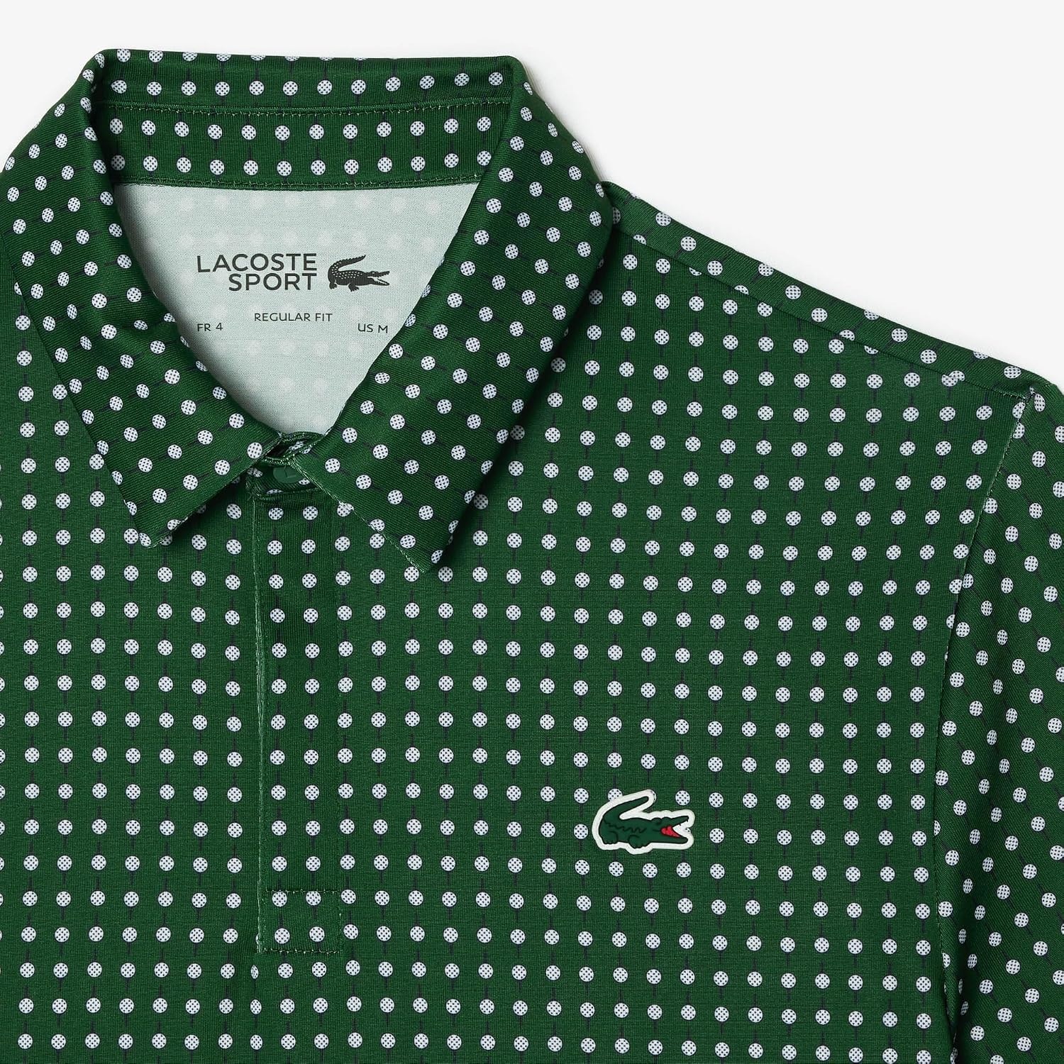 image:imageLacoste Mens Regular Fit UV Protect Golf Polo ShirtGreenWhite