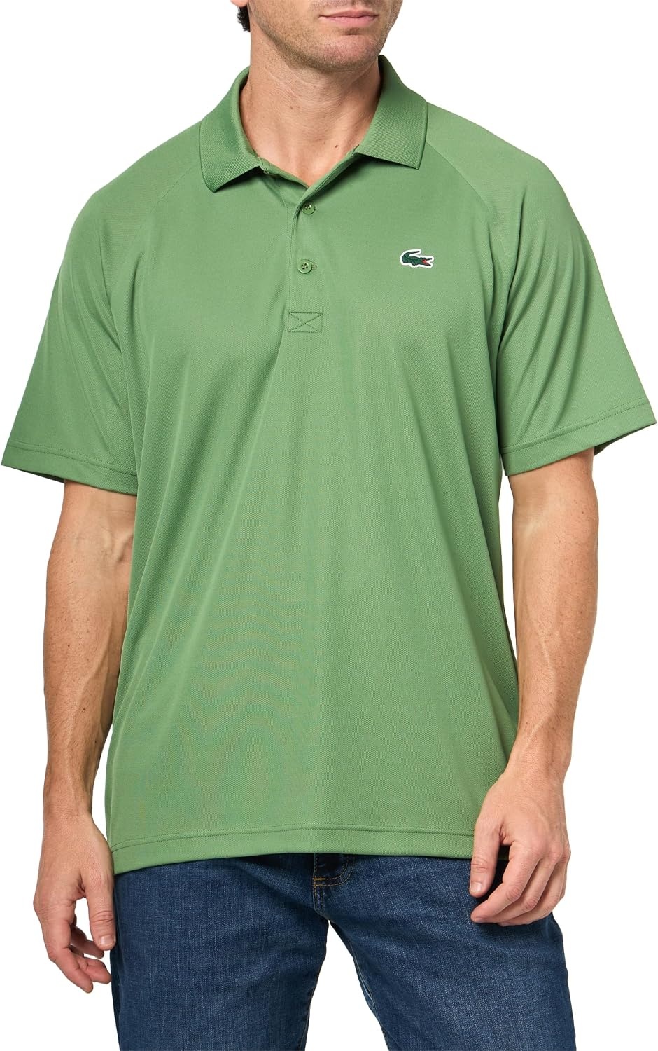 image:imageLacoste Mens Regular Fit UV Protect Golf Polo ShirtLambs Lettuce