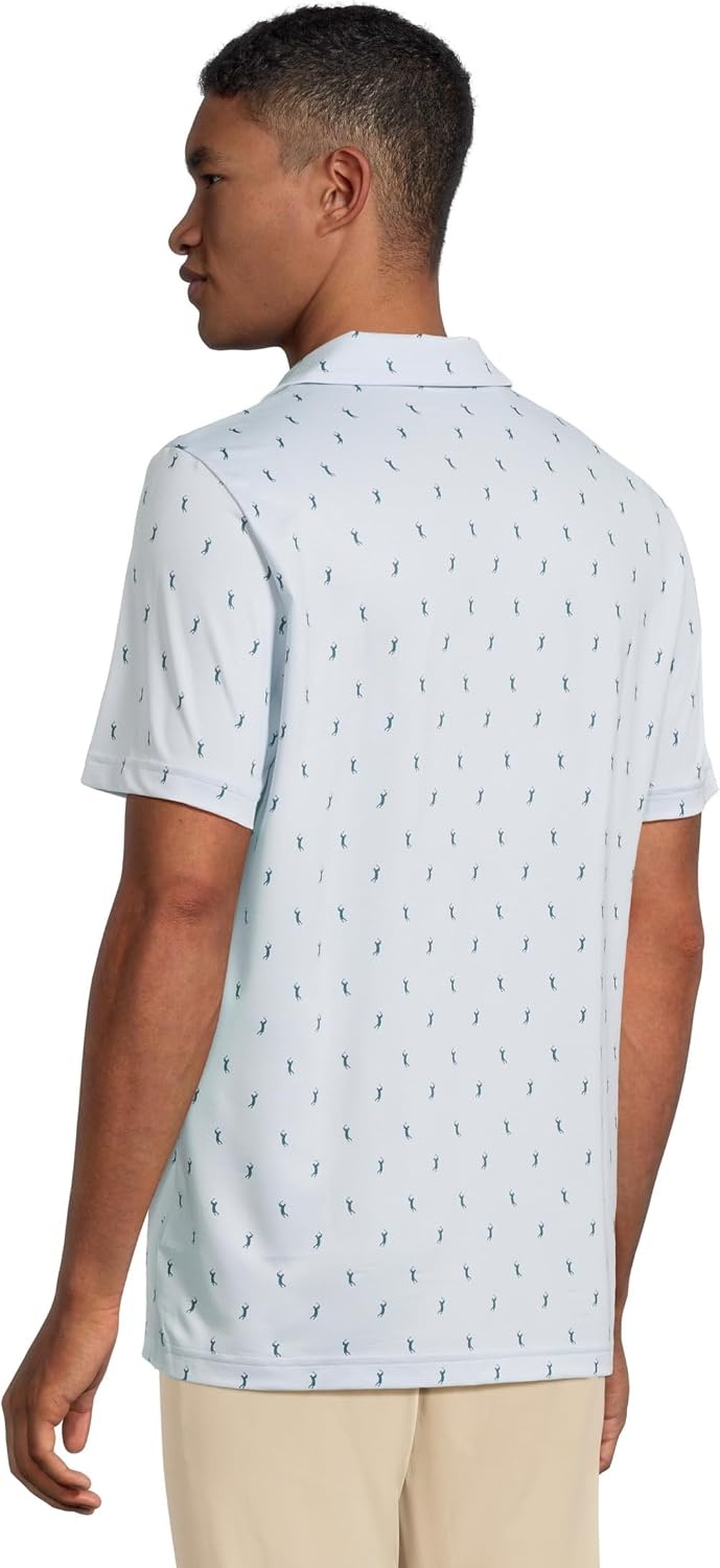 image:imageLacoste Mens Regular Fit UV Protect Golf Polo ShirtLight BlueWhite