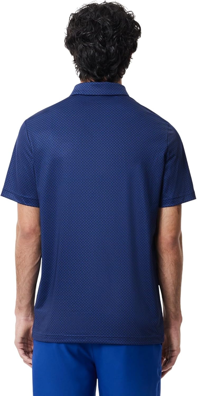 image:imageLacoste Mens Regular Fit UV Protect Golf Polo ShirtNavy BlueLadigueCaptain