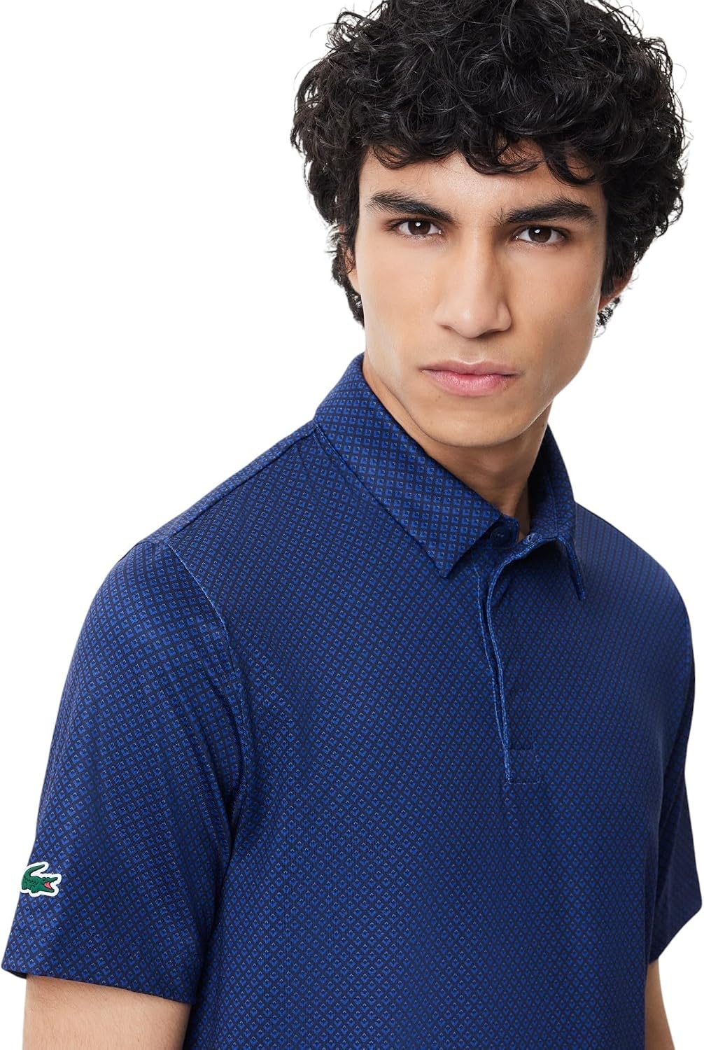 image:imageLacoste Mens Regular Fit UV Protect Golf Polo ShirtNavy BlueLadigueCaptain
