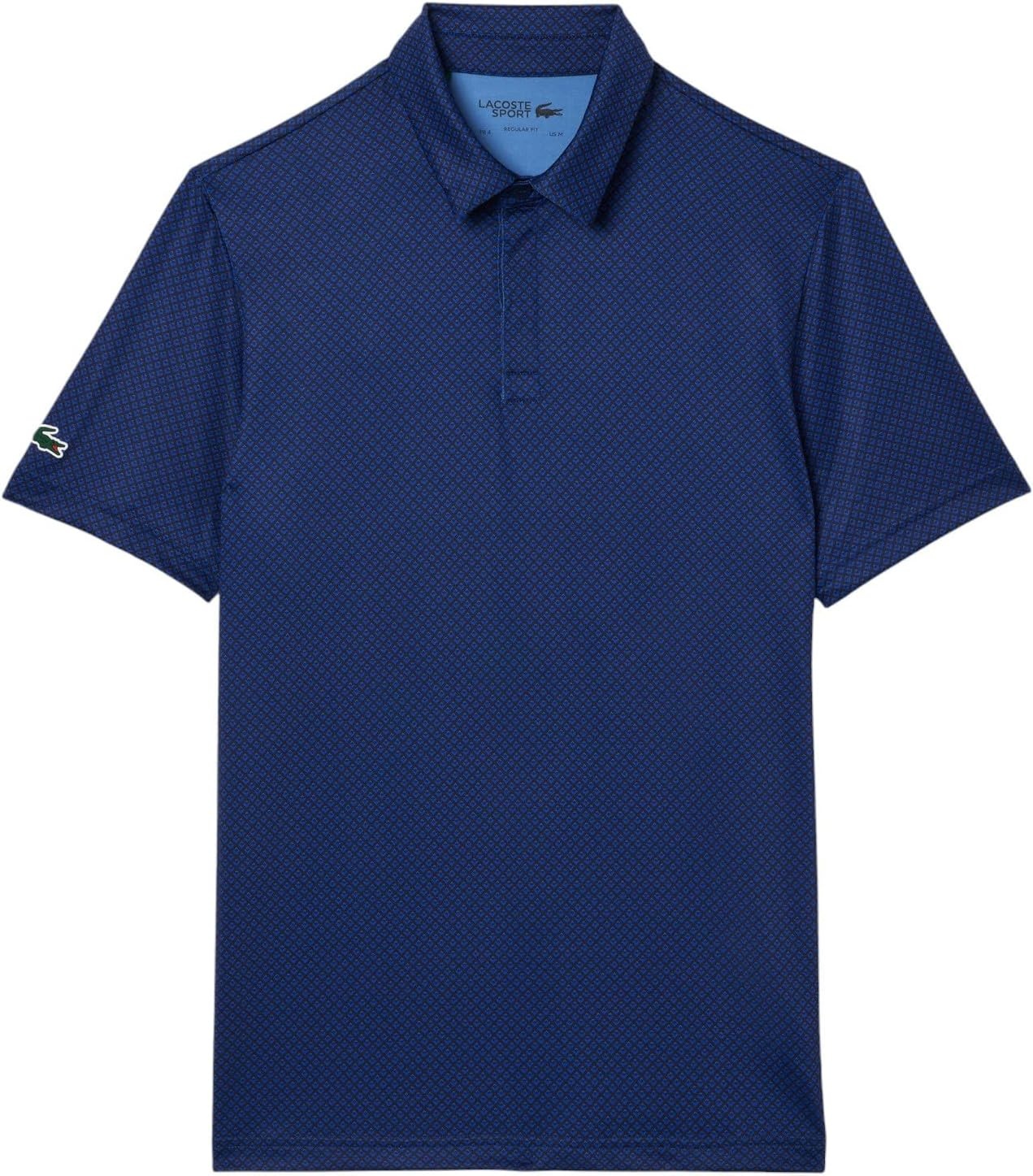image:imageLacoste Mens Regular Fit UV Protect Golf Polo ShirtNavy BlueLadigueCaptain