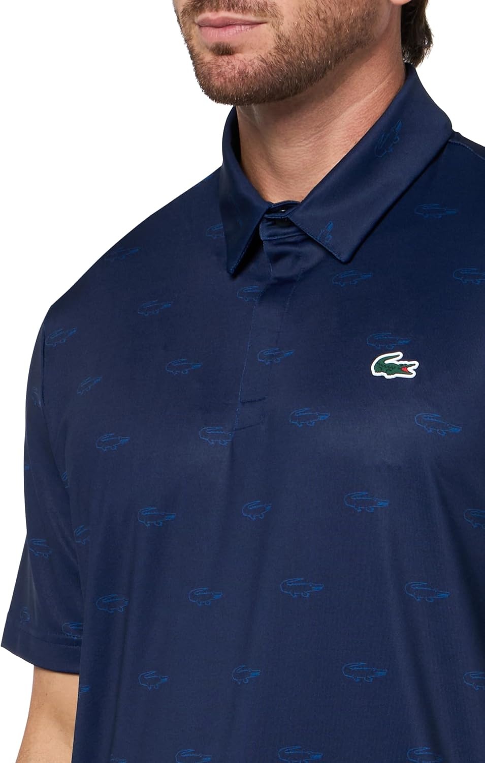 image:imageLacoste Mens Regular Fit UV Protect Golf Polo ShirtNavy BlueNavy BlueFrance Blue