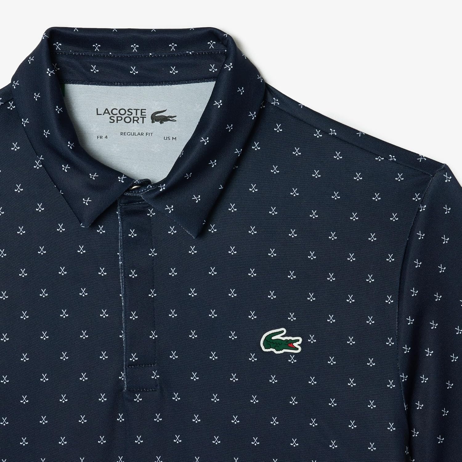 image:imageLacoste Mens Regular Fit UV Protect Golf Polo ShirtNavy BlueWhite