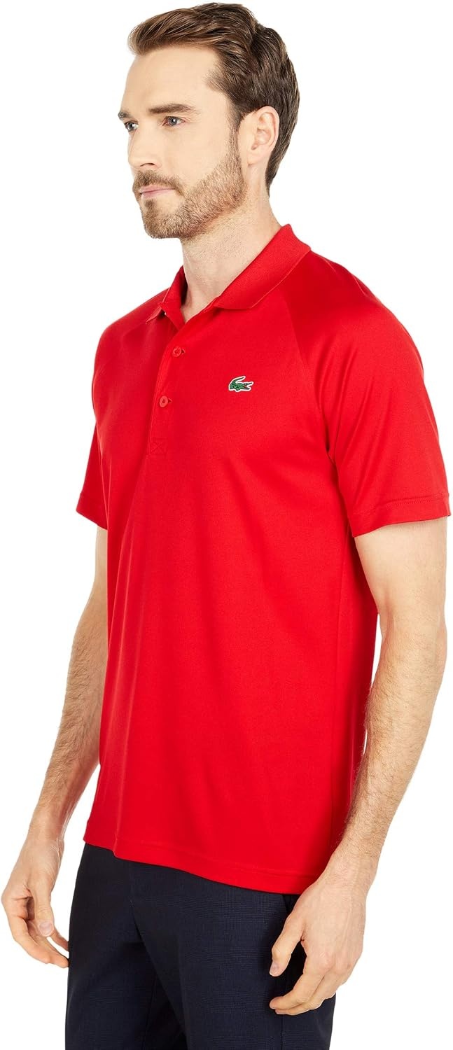 image:imageLacoste Mens Regular Fit UV Protect Golf Polo ShirtRed