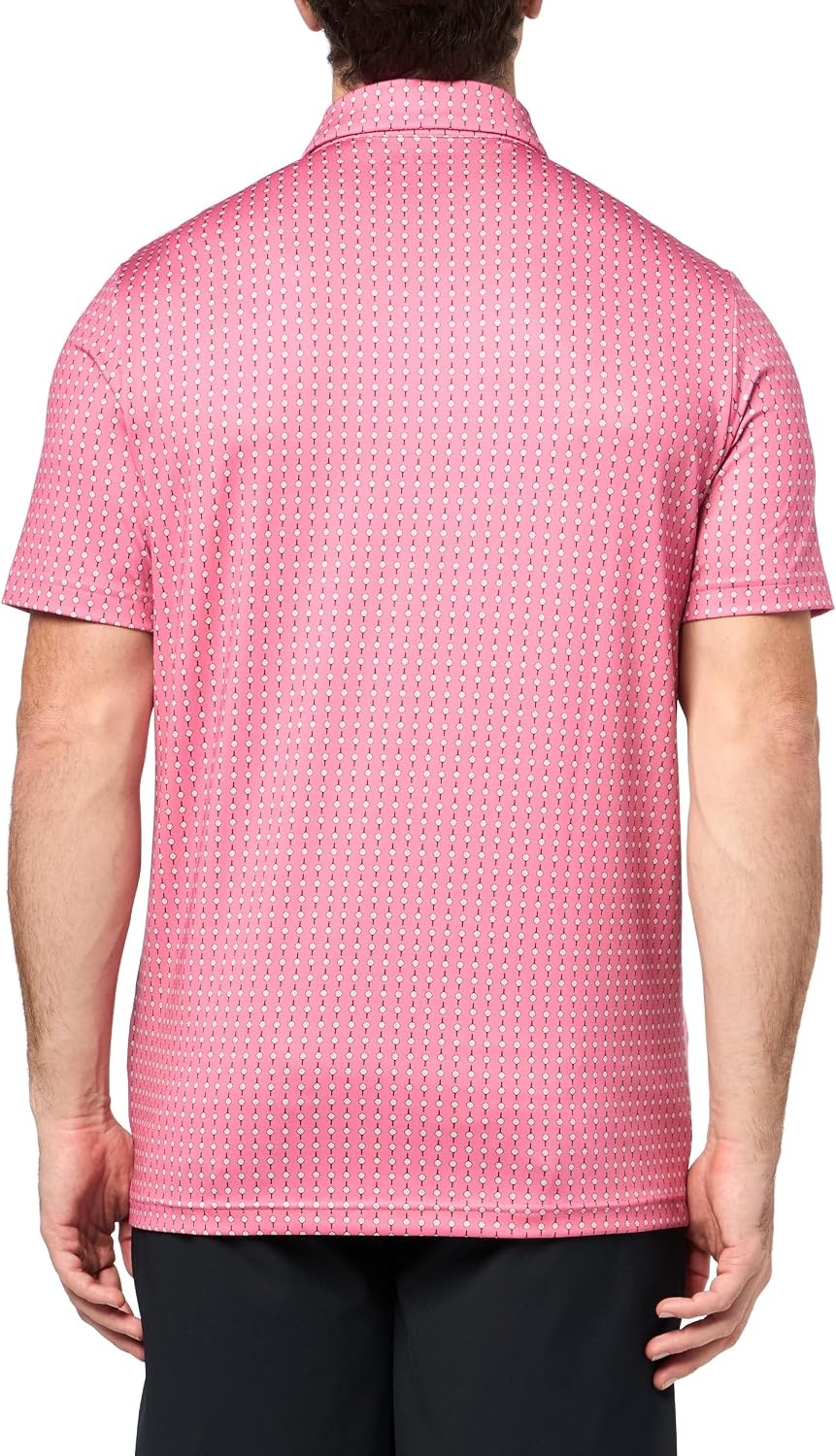 image:imageLacoste Mens Regular Fit UV Protect Golf Polo ShirtReseda PinkFlour All Over Print