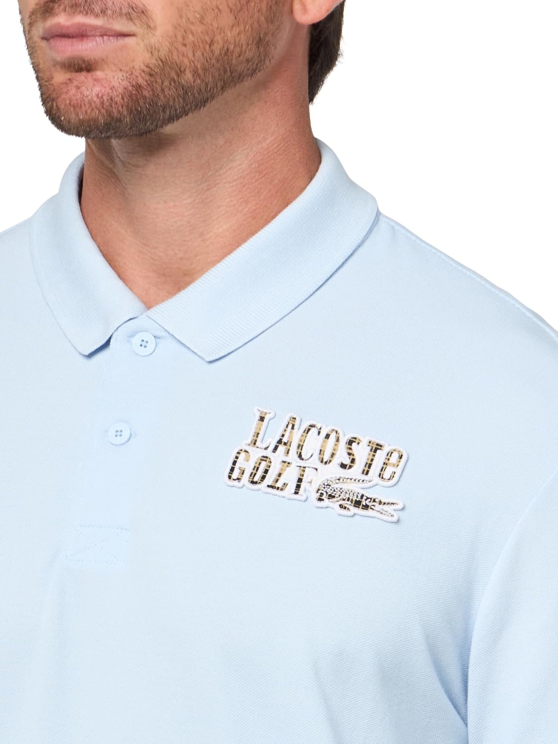 image:imageLacoste Mens Relaxed Fit Minipiqu Golf Polo ShirtBaby Blue