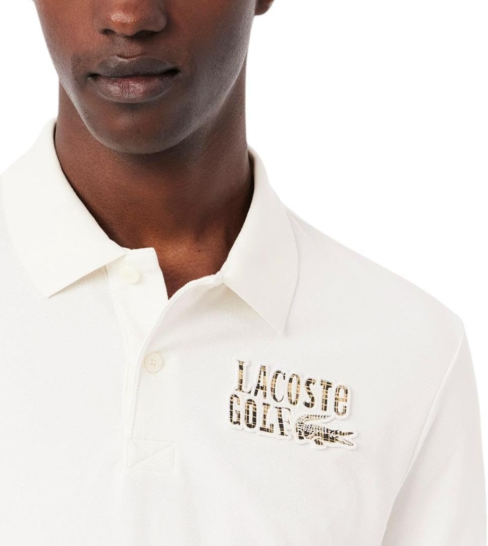 image:imageLacoste Mens Relaxed Fit Minipiqu Golf Polo ShirtFlour