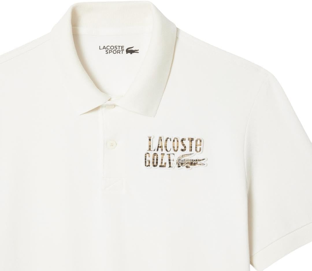 image:imageLacoste Mens Relaxed Fit Minipiqu Golf Polo ShirtFlour