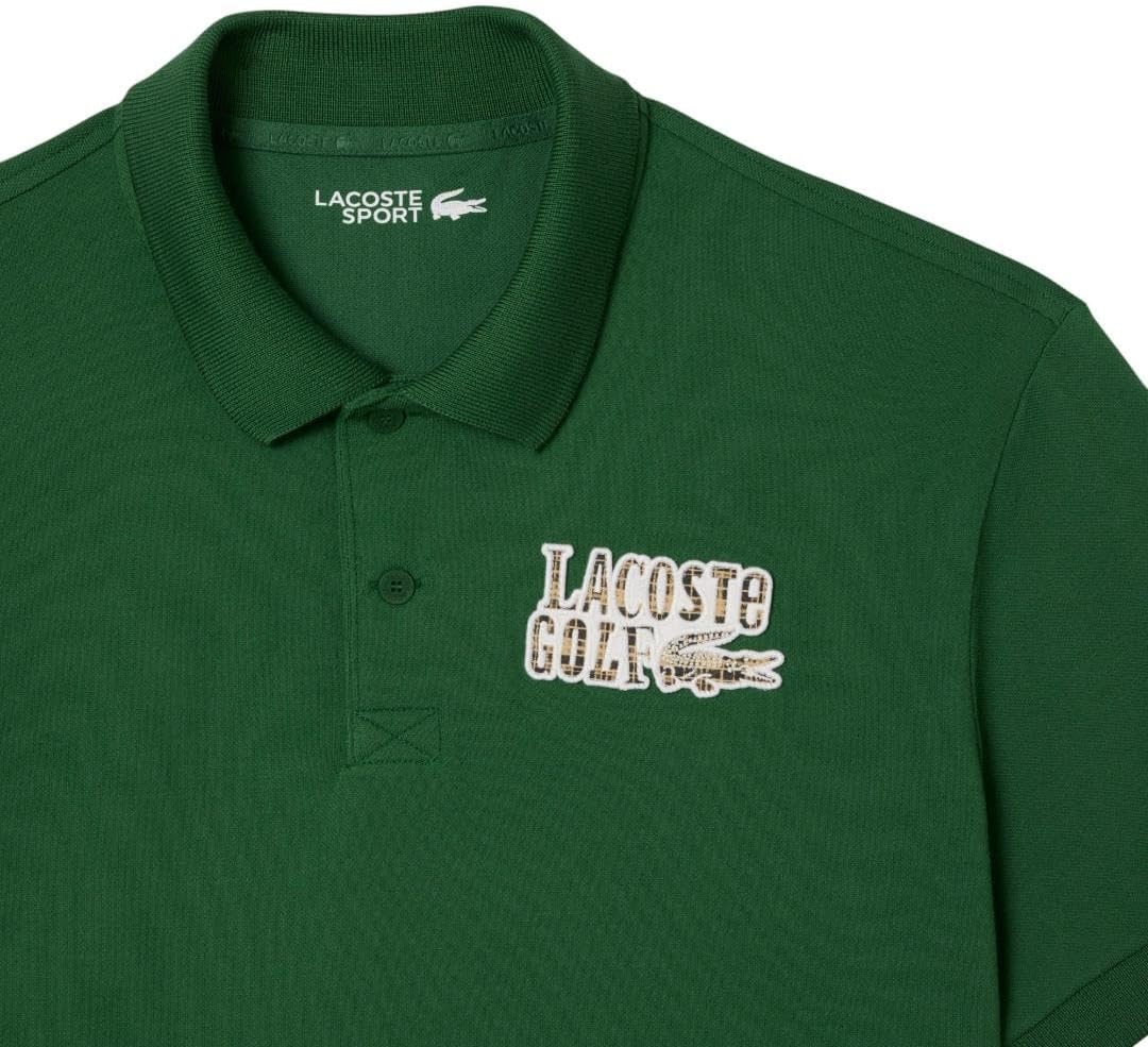 image:imageLacoste Mens Relaxed Fit Minipiqu Golf Polo ShirtGreen
