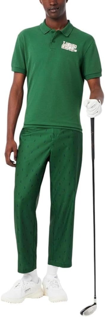 image:imageLacoste Mens Relaxed Fit Minipiqu Golf Polo ShirtGreen