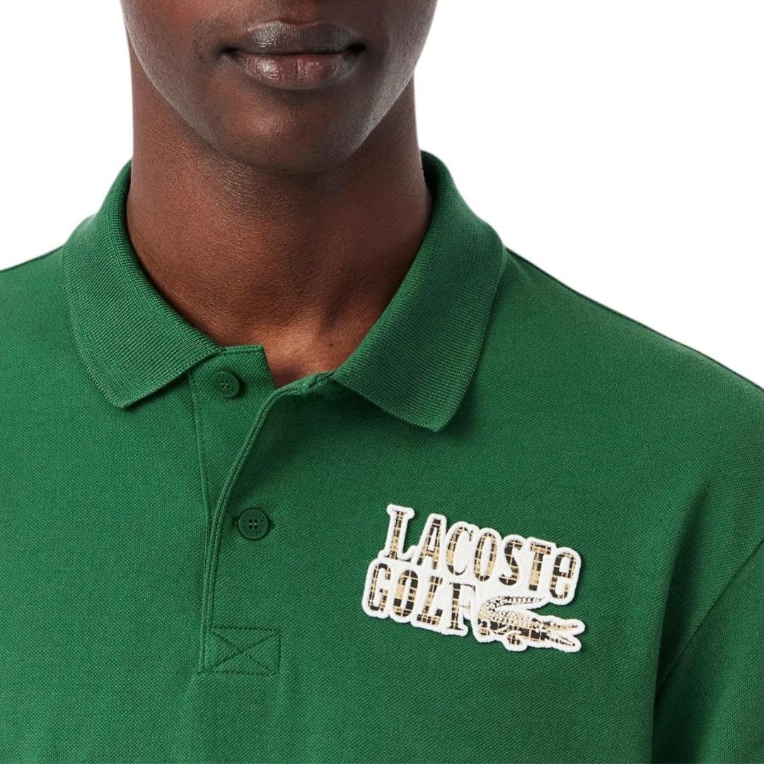 image:imageLacoste Mens Relaxed Fit Minipiqu Golf Polo ShirtGreen