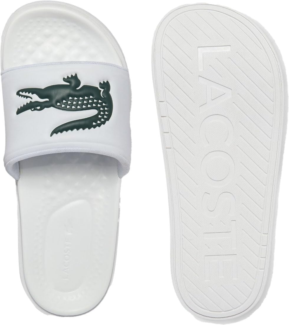 image:imageLacoste Mens Serve Slide Dual SandalWhite Dark Green