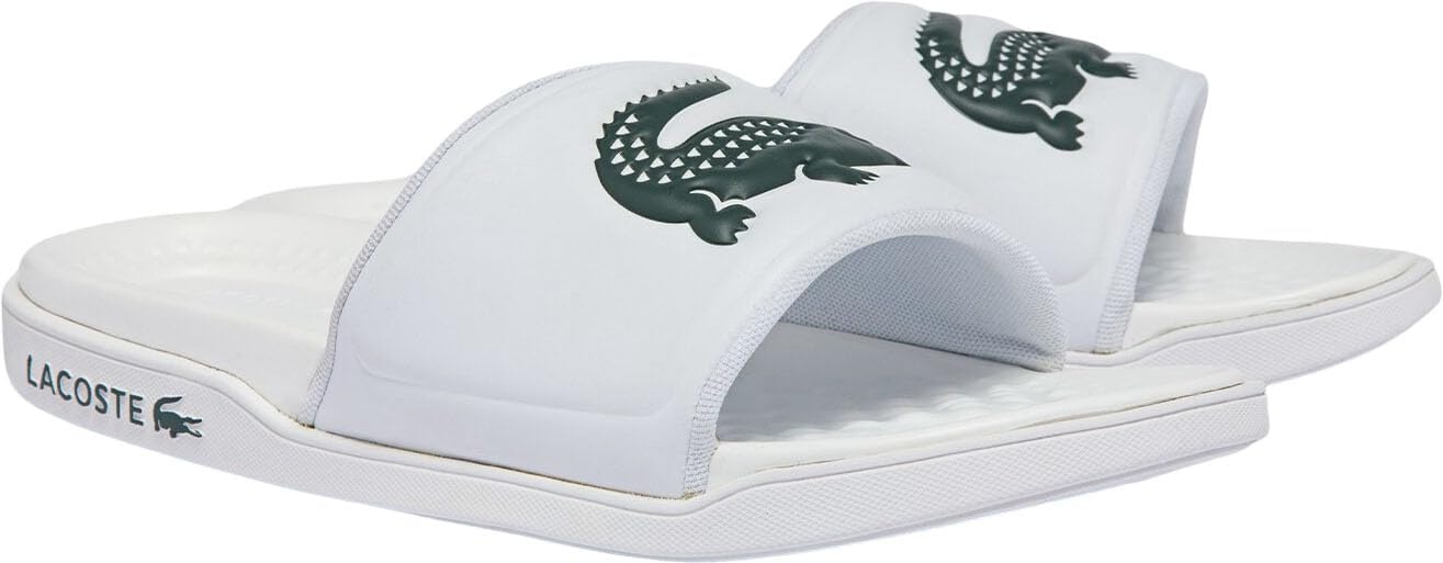 image:imageLacoste Mens Serve Slide Dual SandalWhite Dark Green