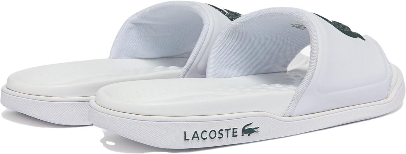 image:imageLacoste Mens Serve Slide Dual SandalWhite Dark Green