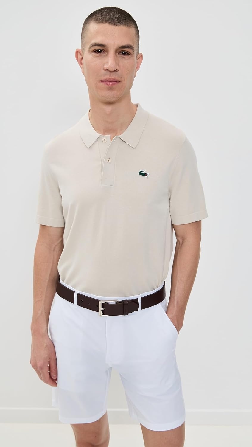 image:imageLacoste Mens Short Sleeved Polo Collar Golf SweaterBeige