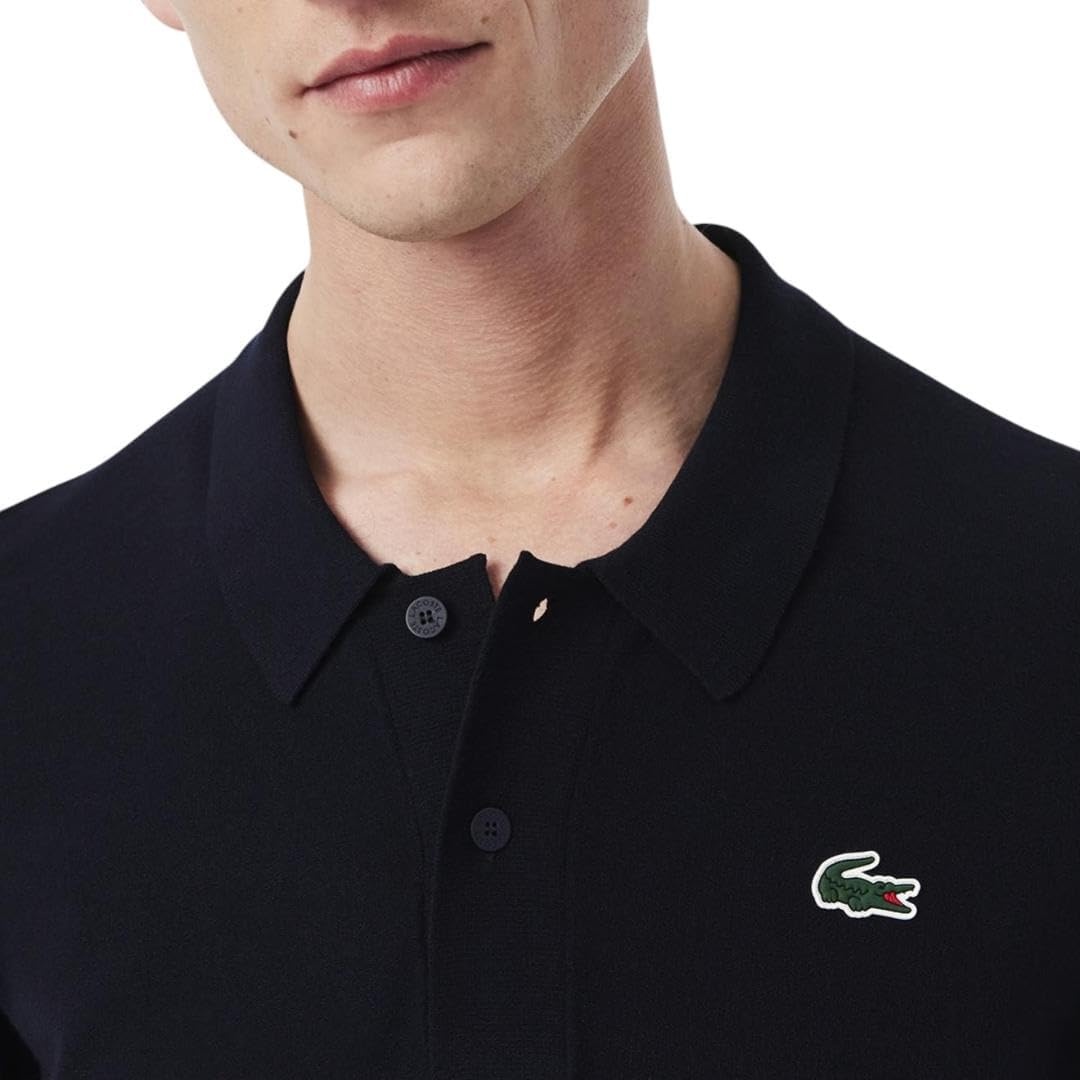 image:imageLacoste Mens Short Sleeved Polo Collar Golf SweaterNavy Blue