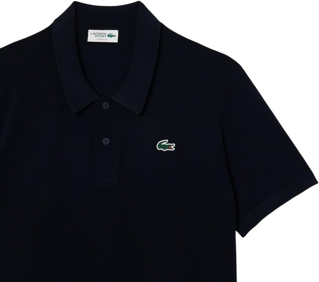 image:imageLacoste Mens Short Sleeved Polo Collar Golf SweaterNavy Blue