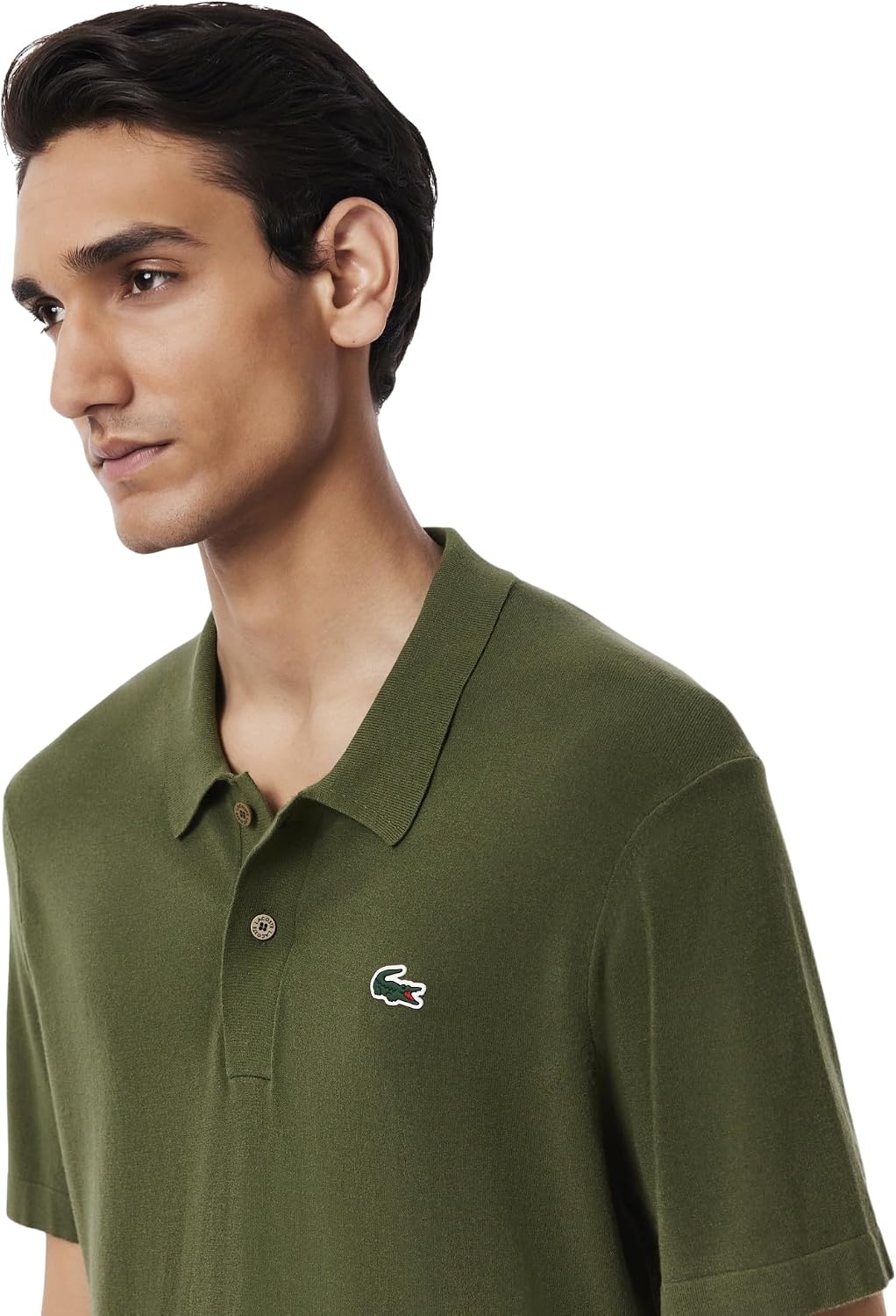 image:imageLacoste Mens Short Sleeved Polo Collar Golf SweaterOlive