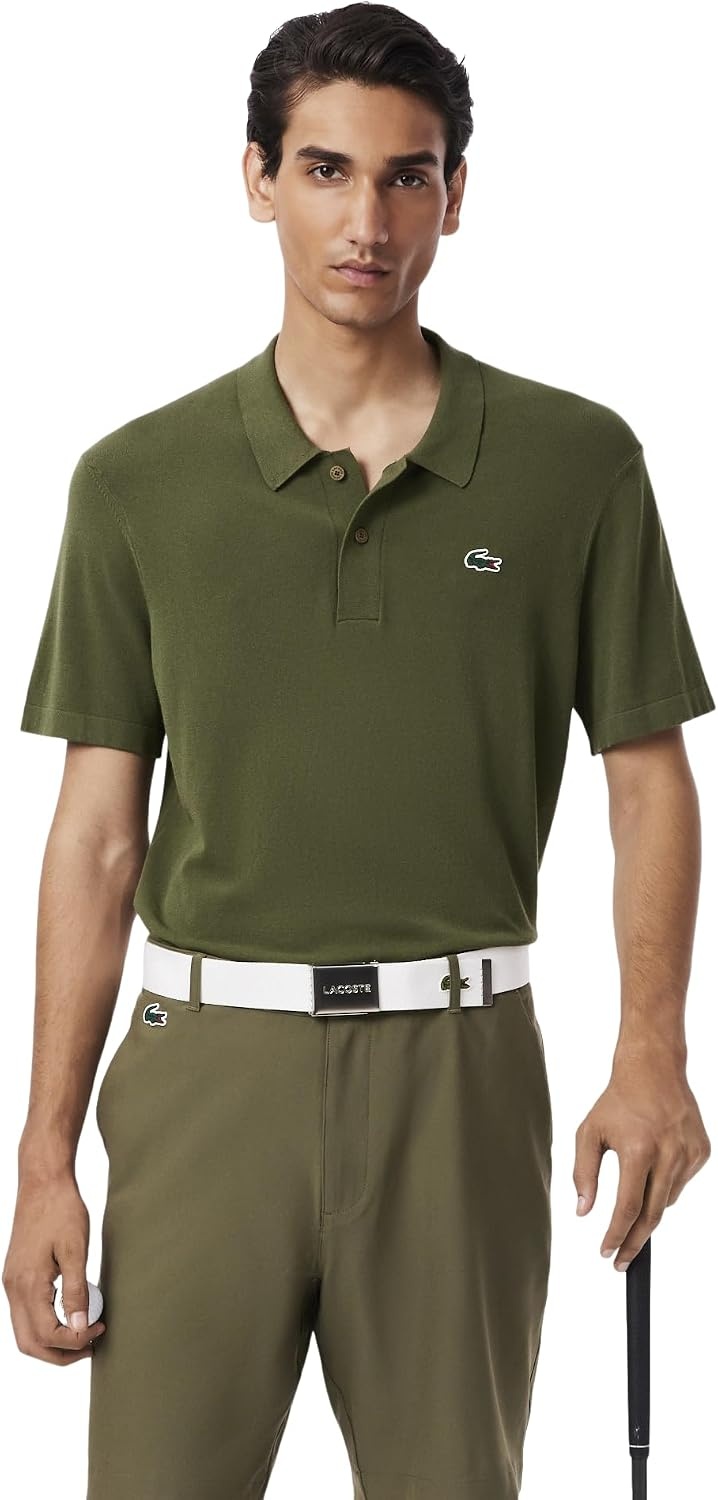 image:imageLacoste Mens Short Sleeved Polo Collar Golf SweaterOlive