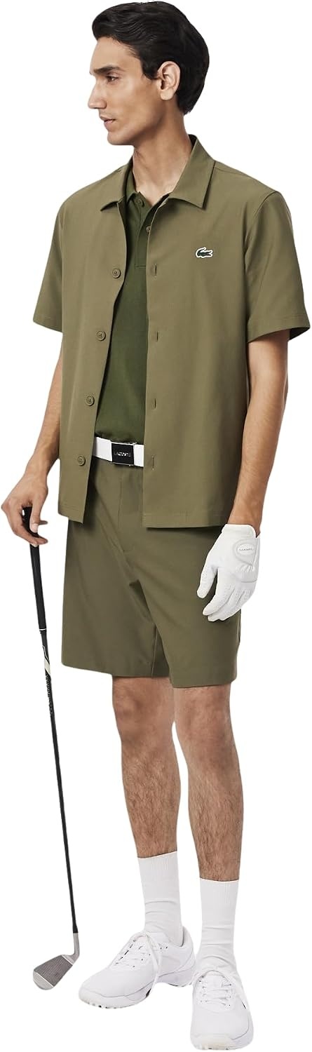 image:imageLacoste Mens Short Sleeved Polo Collar Golf SweaterOlive