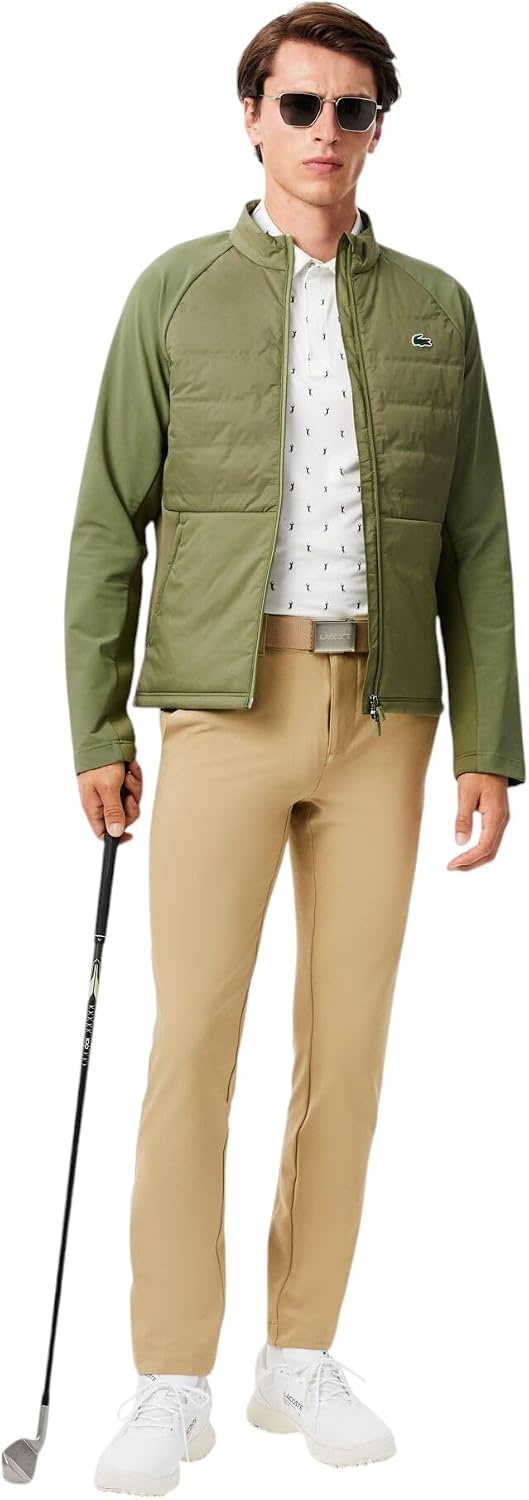 image:imageLacoste Mens Sport High Neck Quilted Golf JacketKhakiKhaki