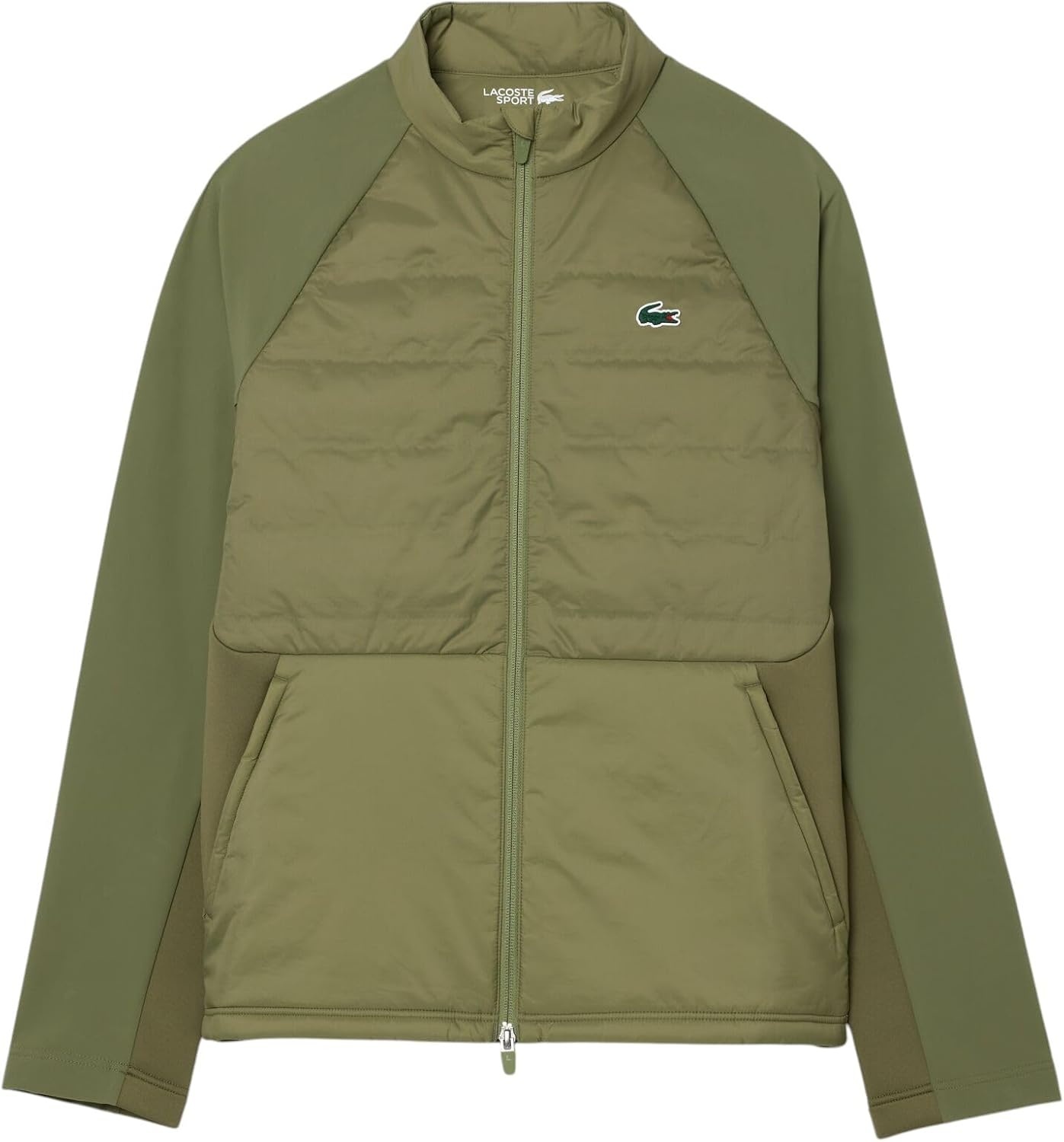 image:imageLacoste Mens Sport High Neck Quilted Golf JacketKhakiKhaki