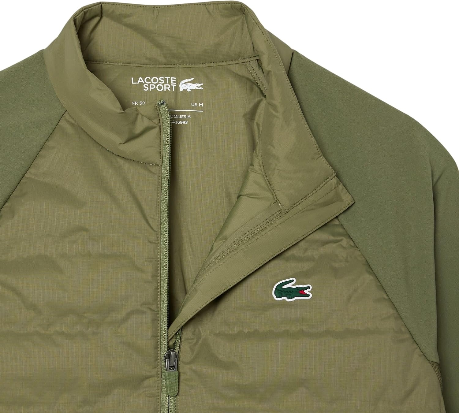 image:imageLacoste Mens Sport High Neck Quilted Golf JacketKhakiKhaki