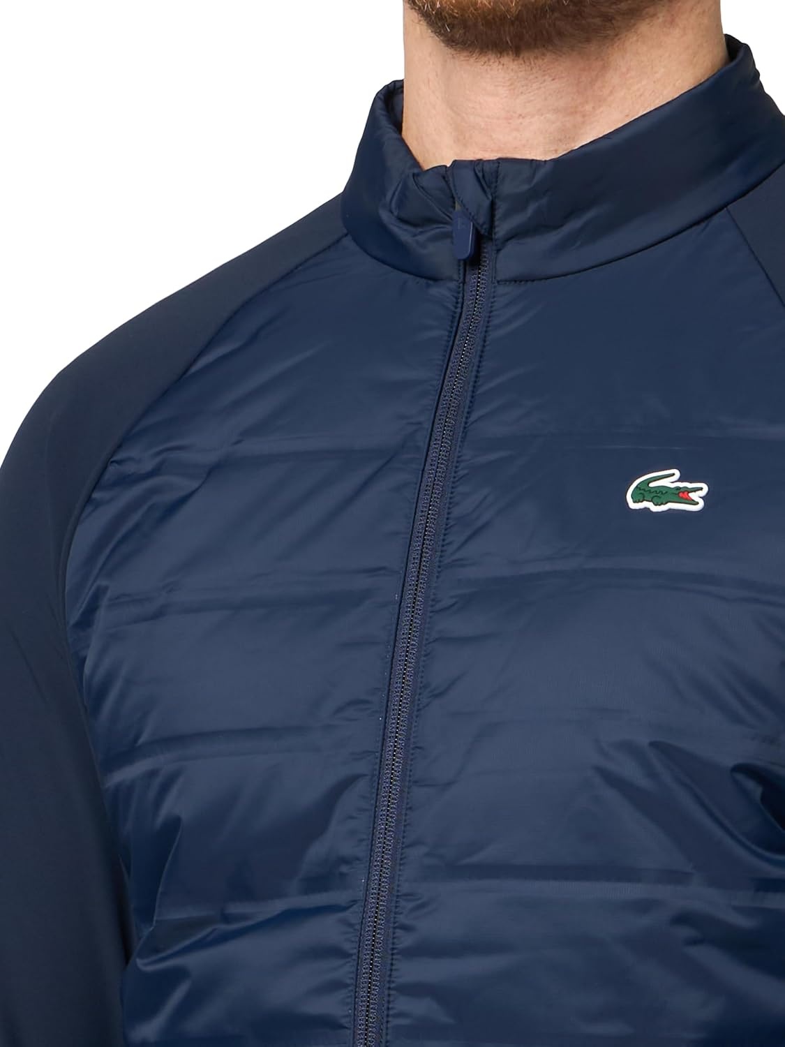 image:imageLacoste Mens Sport High Neck Quilted Golf JacketNavy BlueNavy Blue