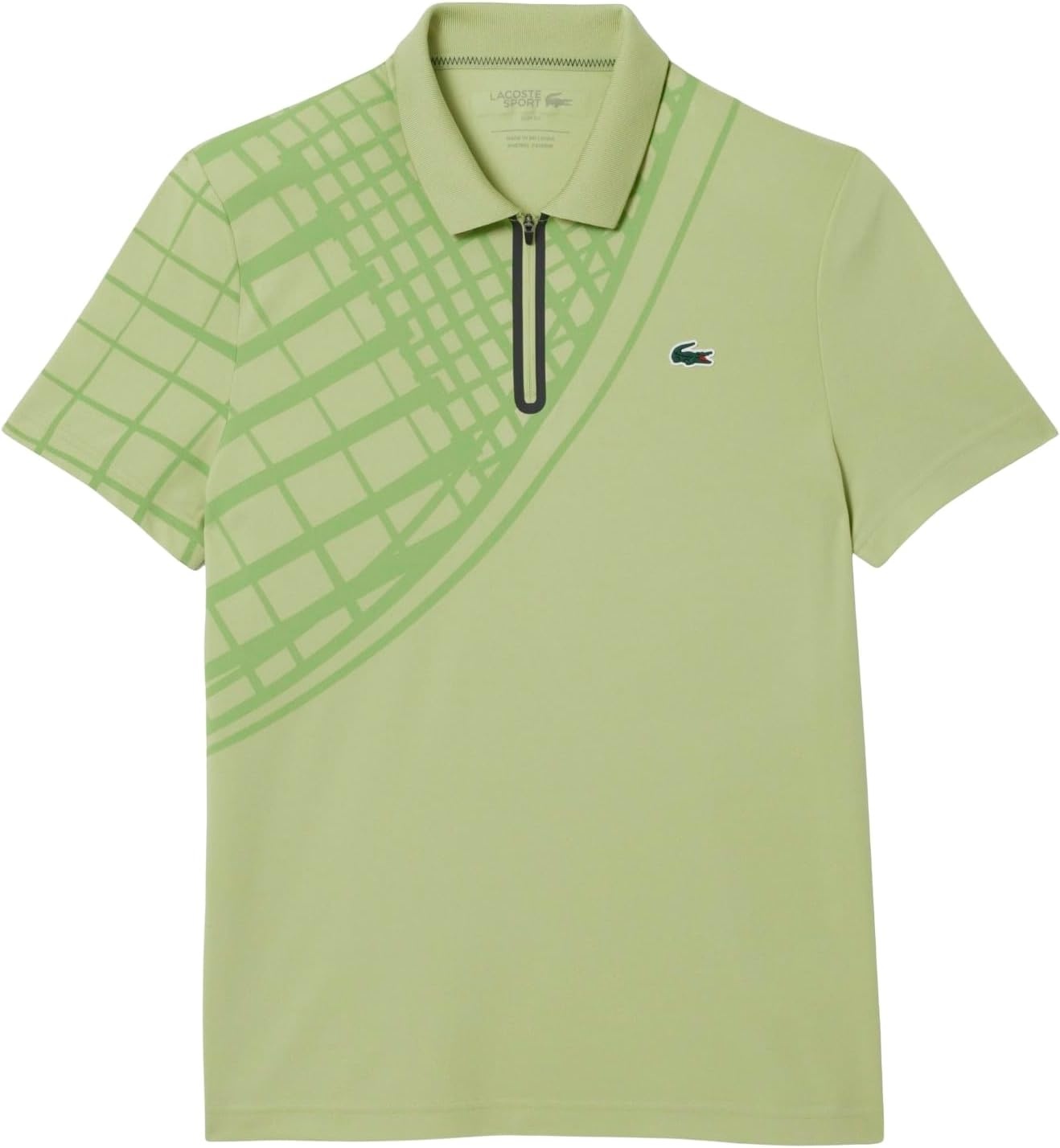 image:imageLacoste Mens Sport UltraDry Printed Slim Fit Tennis PoloBirch