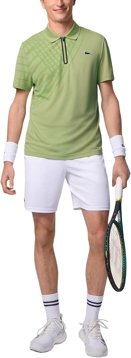 image:imageLacoste Mens Sport UltraDry Printed Slim Fit Tennis PoloBirch