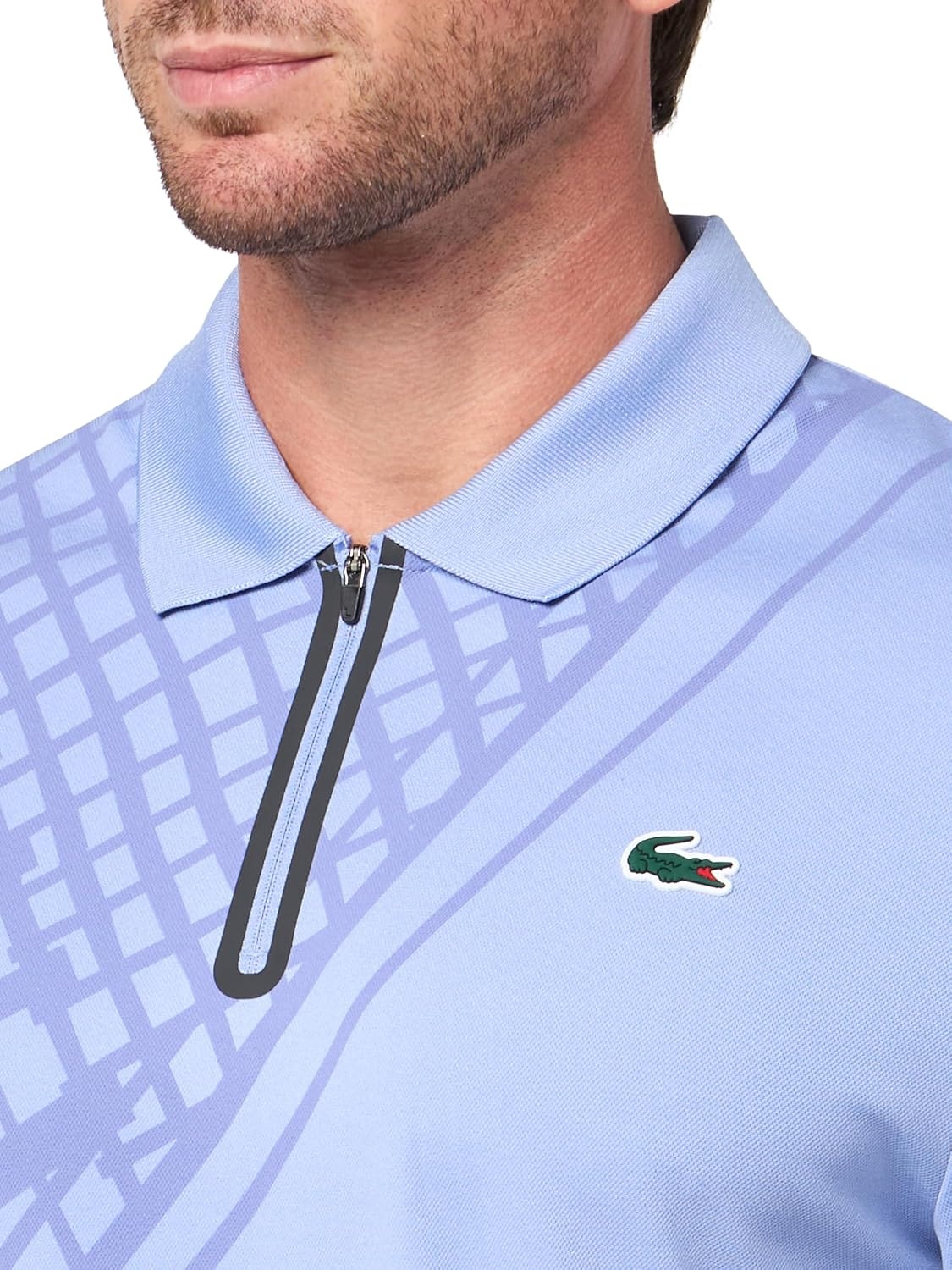 image:imageLacoste Mens Sport UltraDry Printed Slim Fit Tennis PoloDelphinium