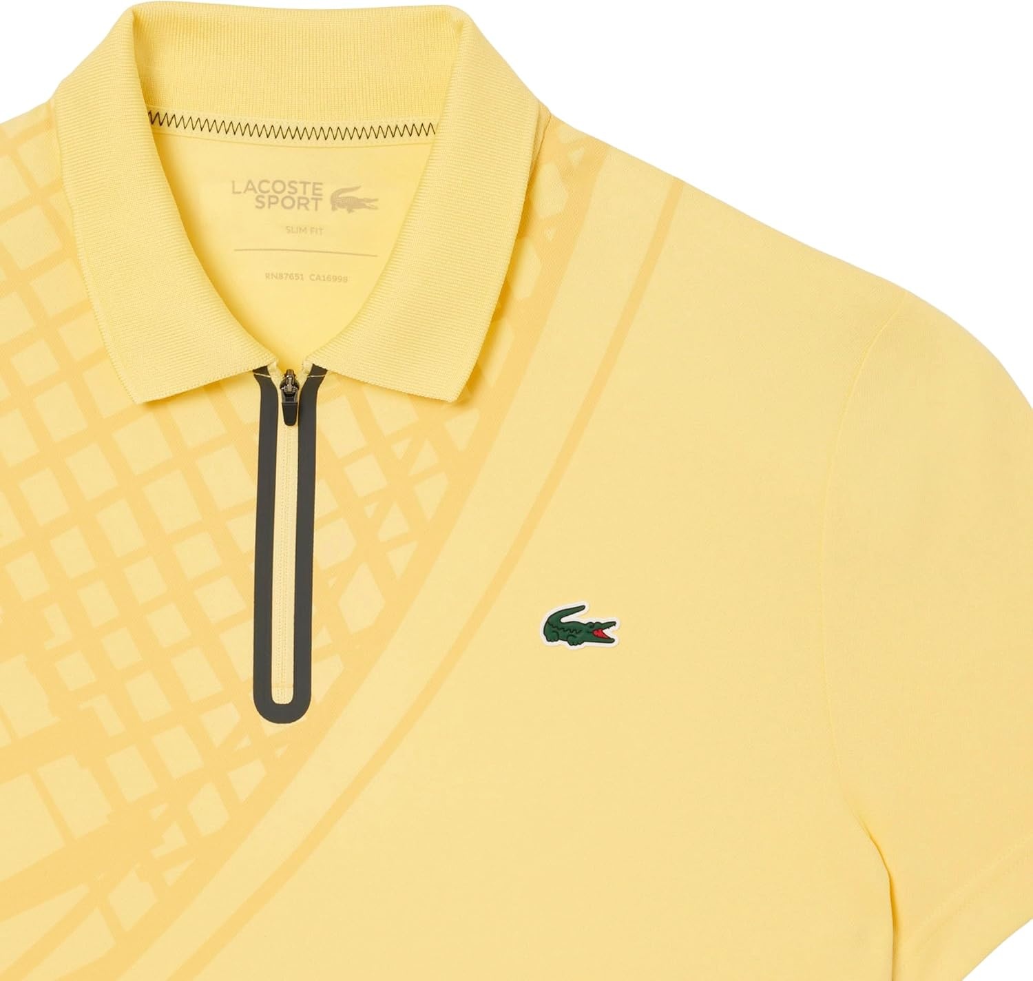 image:imageLacoste Mens Sport UltraDry Printed Slim Fit Tennis PoloYellow