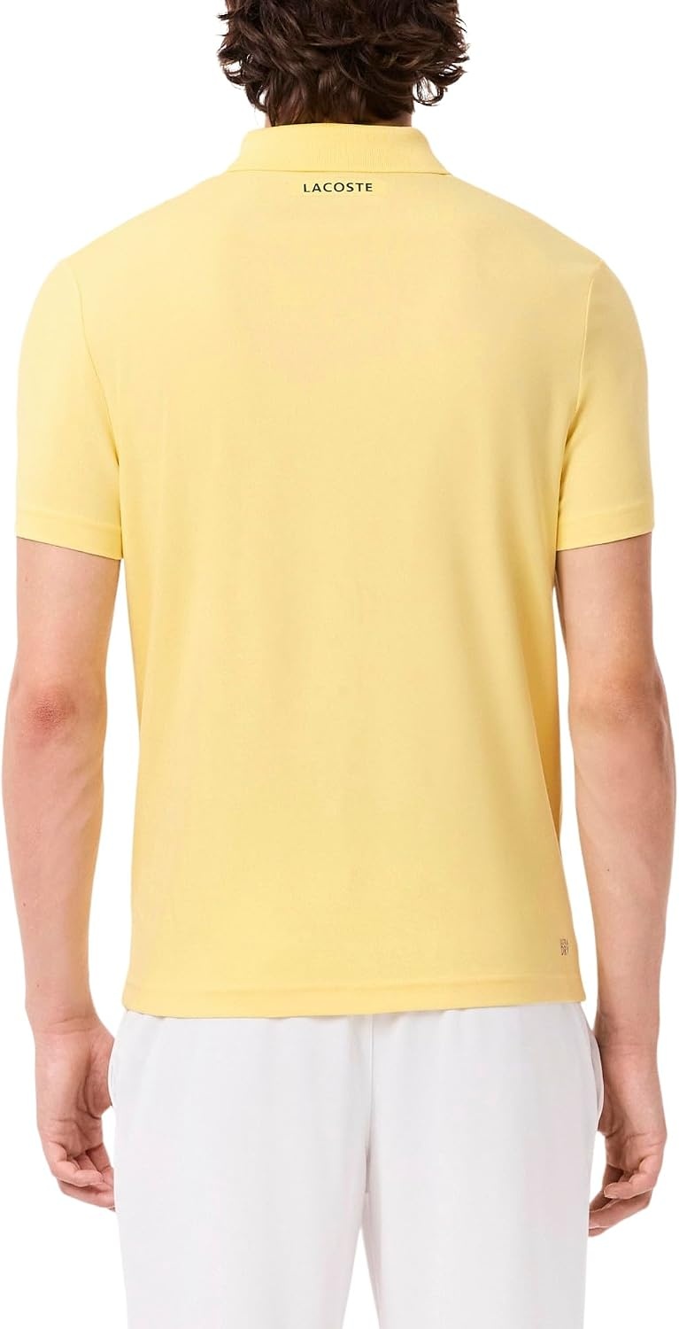 image:imageLacoste Mens Sport UltraDry Printed Slim Fit Tennis PoloYellow