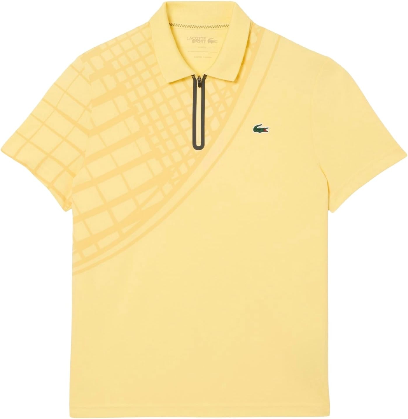 image:imageLacoste Mens Sport UltraDry Printed Slim Fit Tennis PoloYellow
